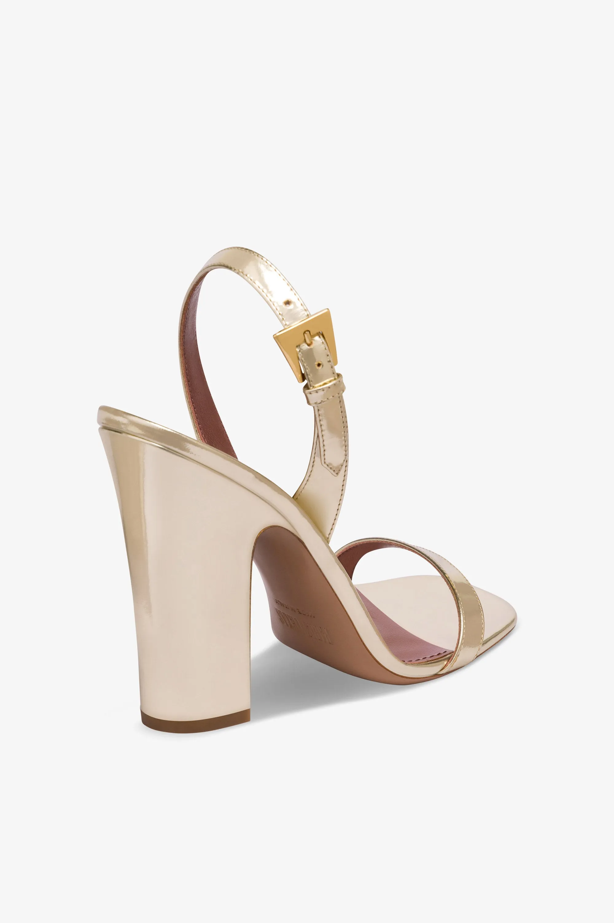 Slingbacks in gold mirror-effect leather sold by Paris Texas product image thumbnail 5