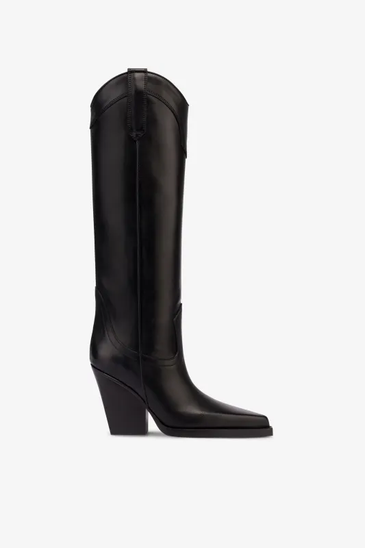 Boots in black leather sold by Paris Texas