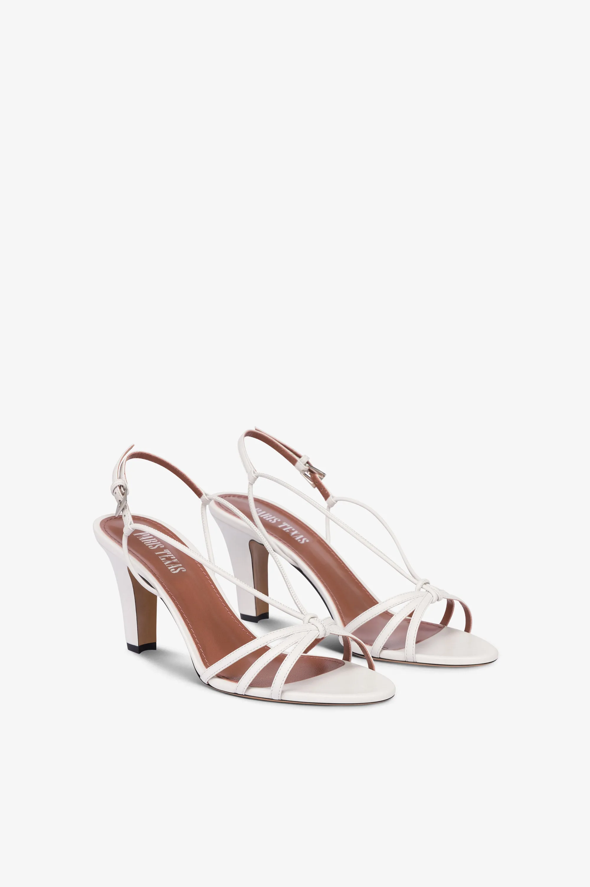 Slingback sandals in white leather sold by Paris Texas product image thumbnail 2