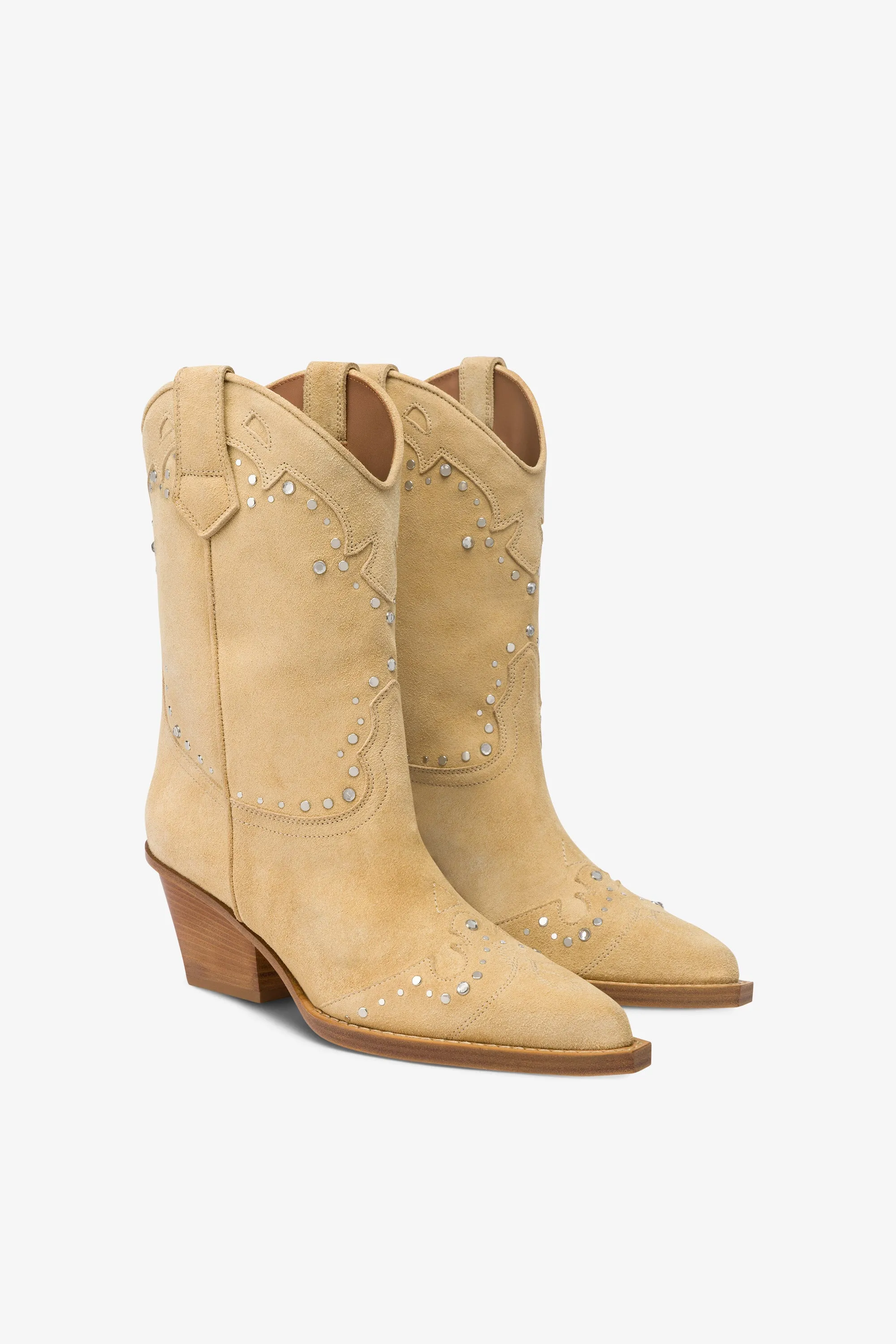 Boots in suede leather with silver studs sold by Paris Texas product image thumbnail 2
