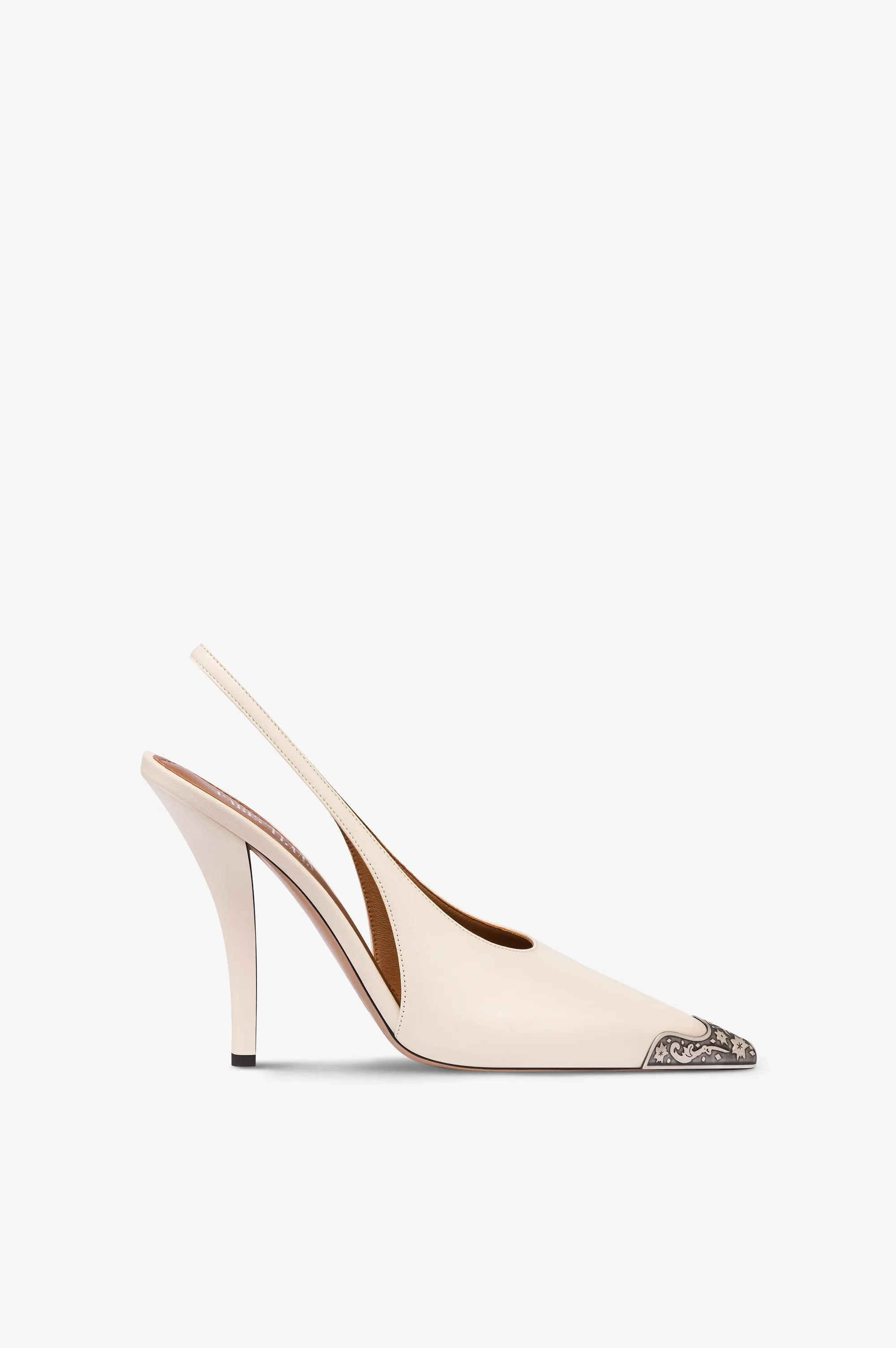 White leather slingback sold by Paris Texas