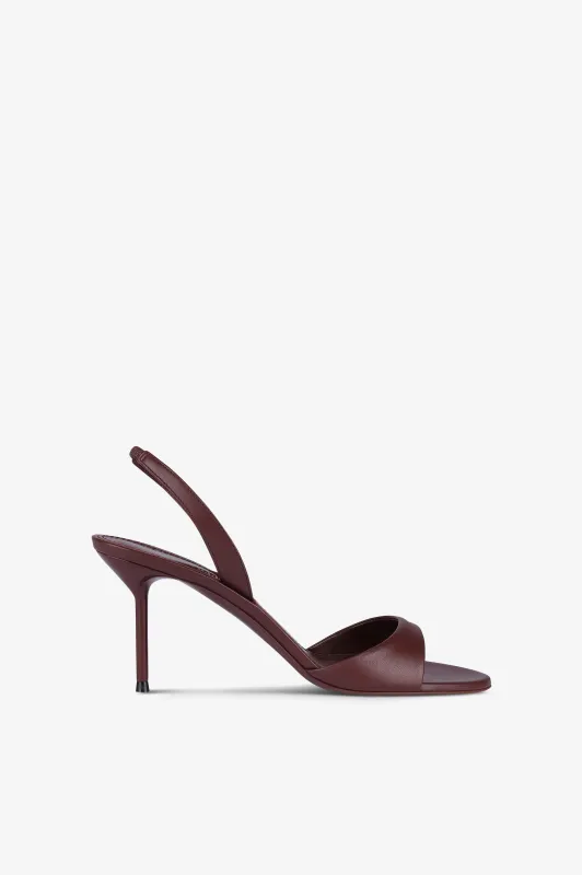 Slingback sandals in rouge noir leather made by Paris Texas