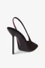 Slingbacks in ebony suede leather sold by Paris Texas