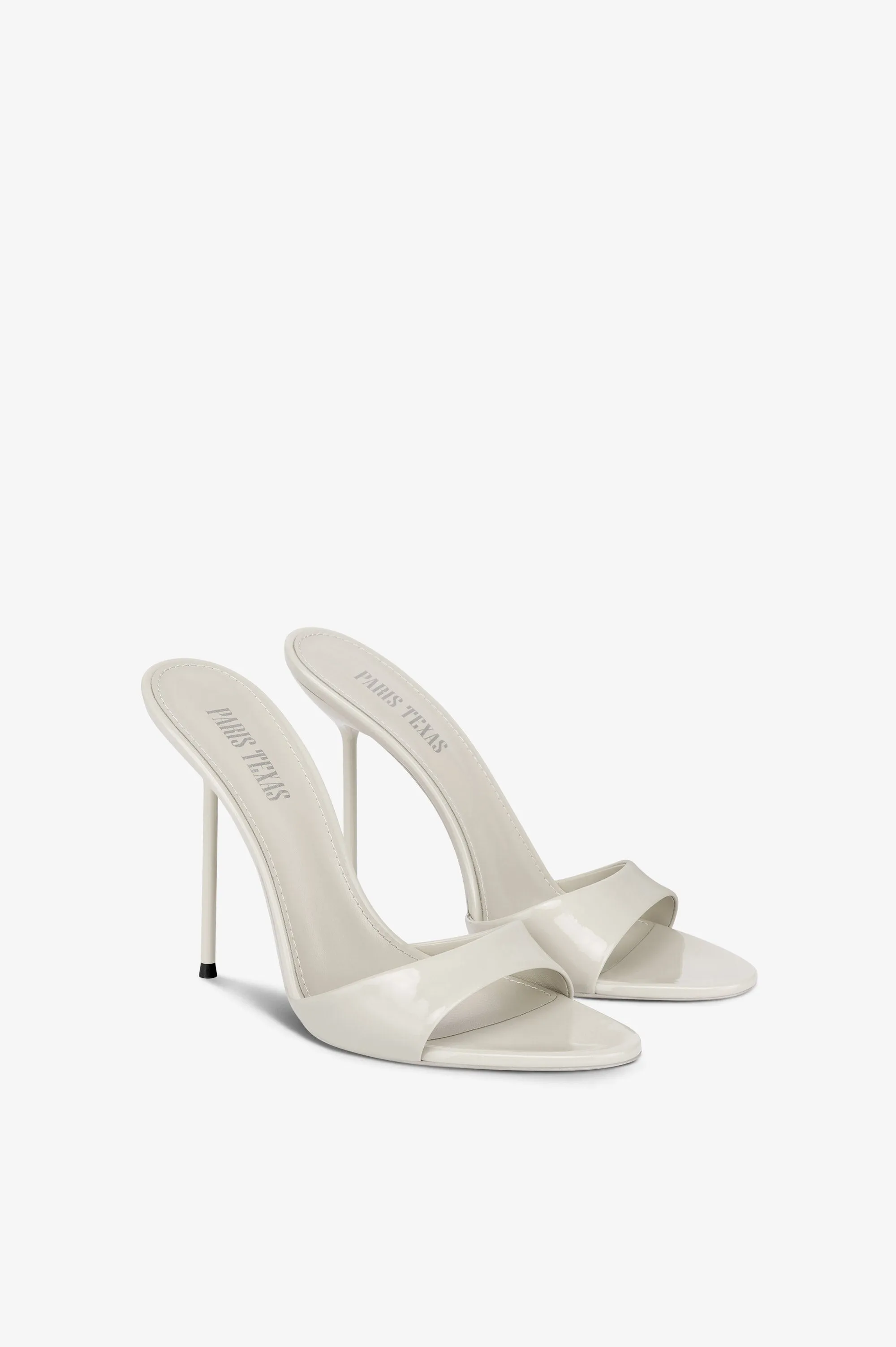 Mules in ice grey patent leather sold by Paris Texas product image thumbnail 2