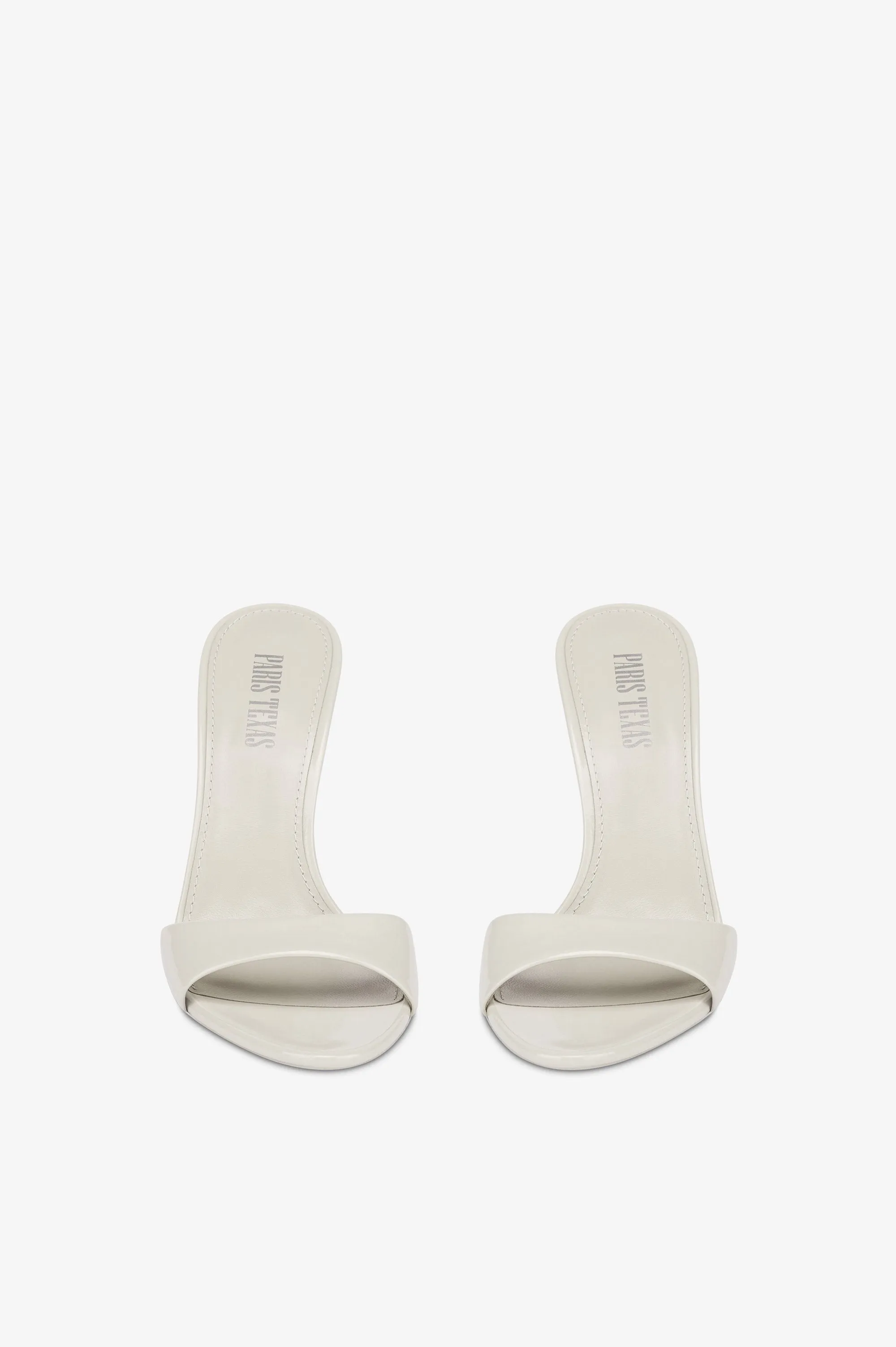 Mules in ice grey patent leather sold by Paris Texas product image thumbnail 3