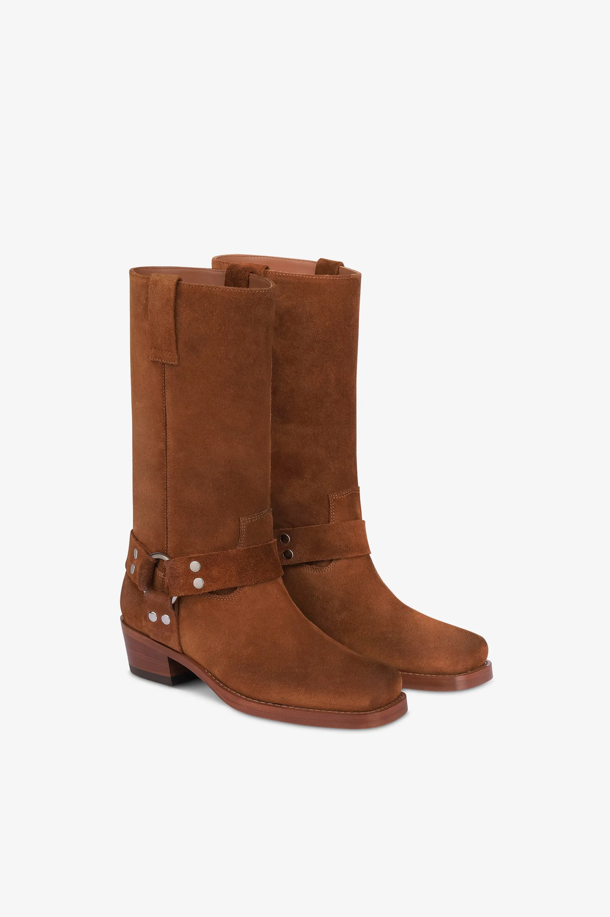 Boots in cognac calf suede leather sold by Paris Texas product image thumbnail 2