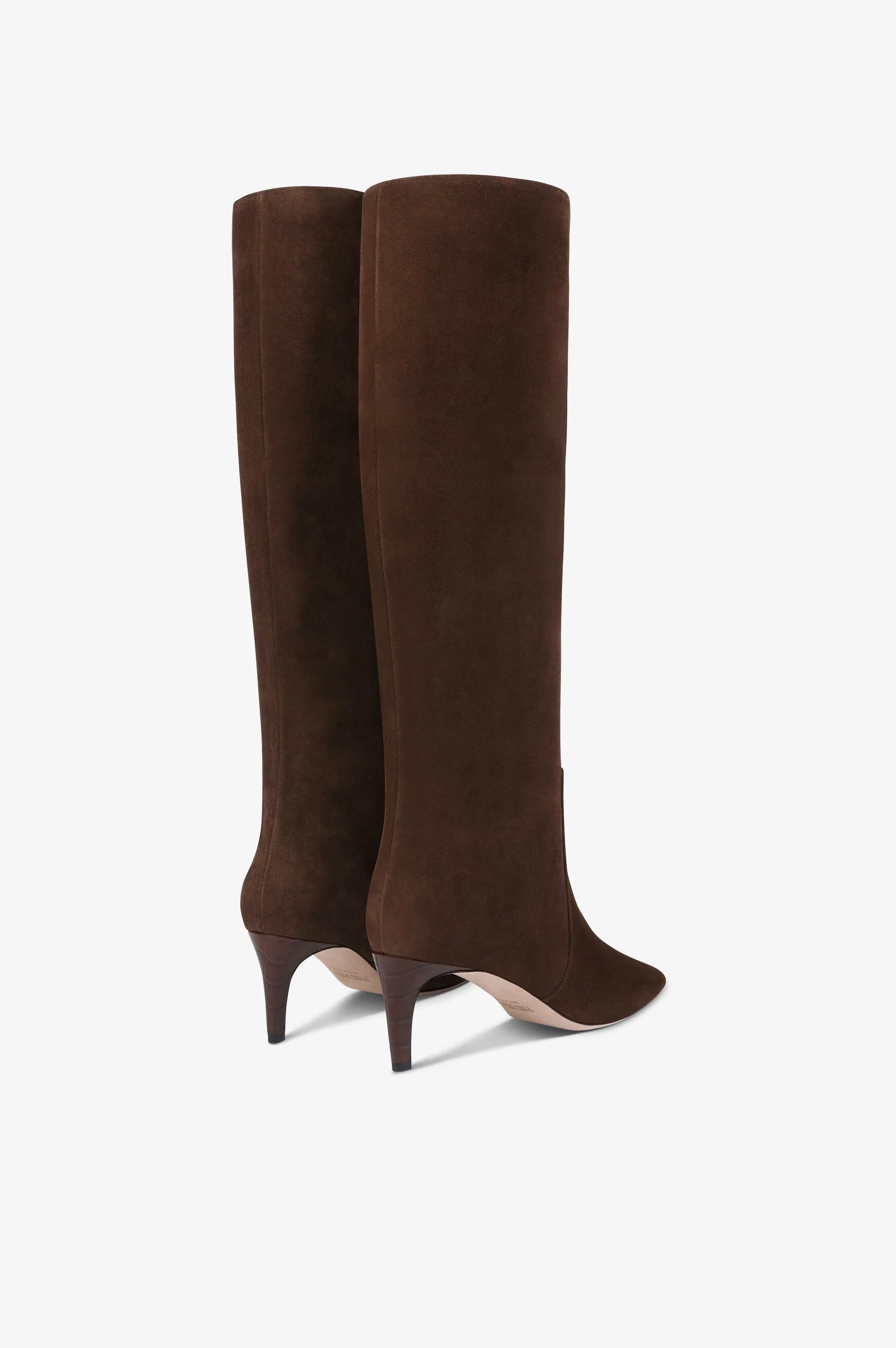 Boots in chocolate calf suede leather sold by Paris Texas product image thumbnail 3