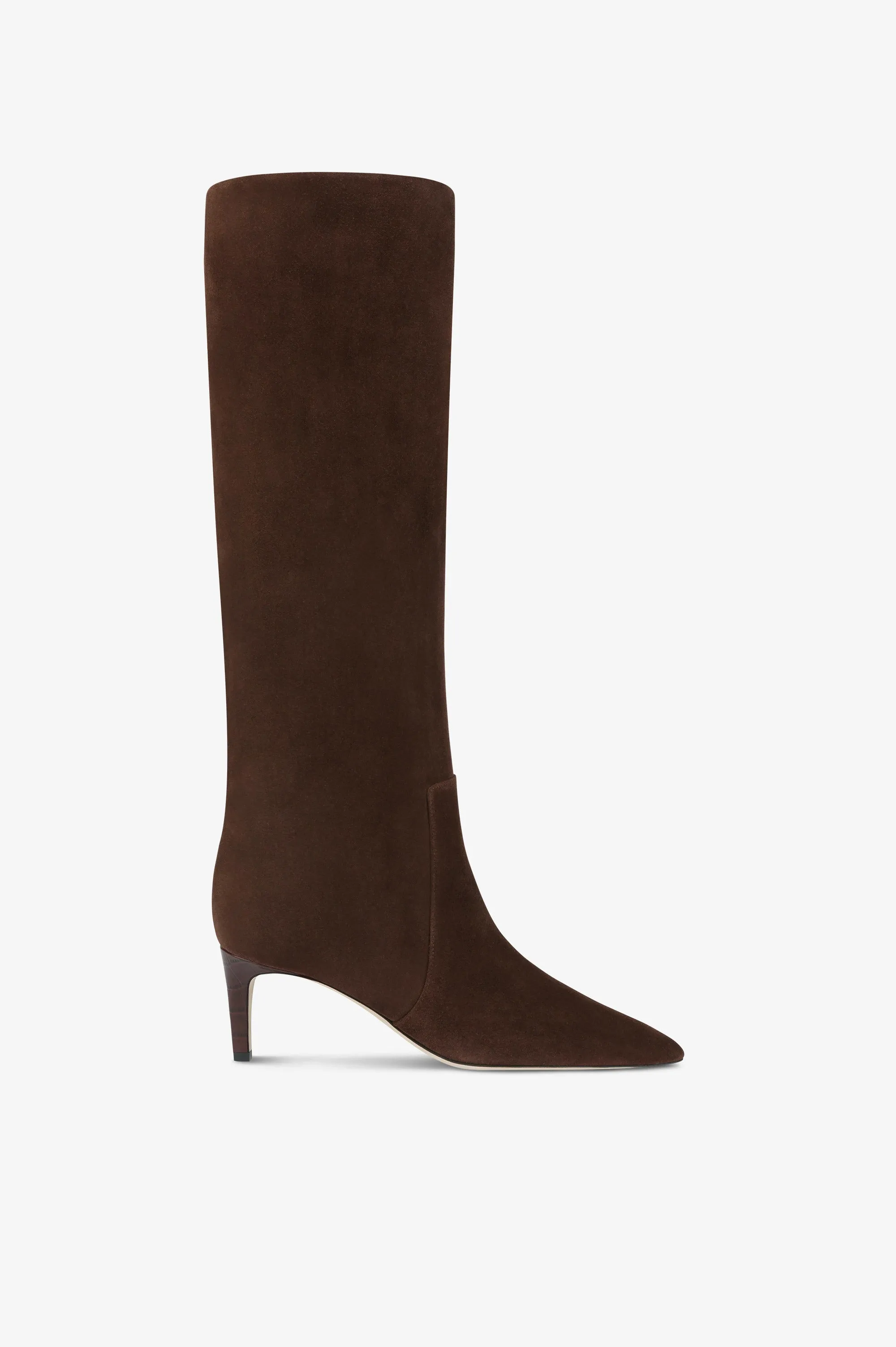 Boots in chocolate calf suede leather sold by Paris Texas