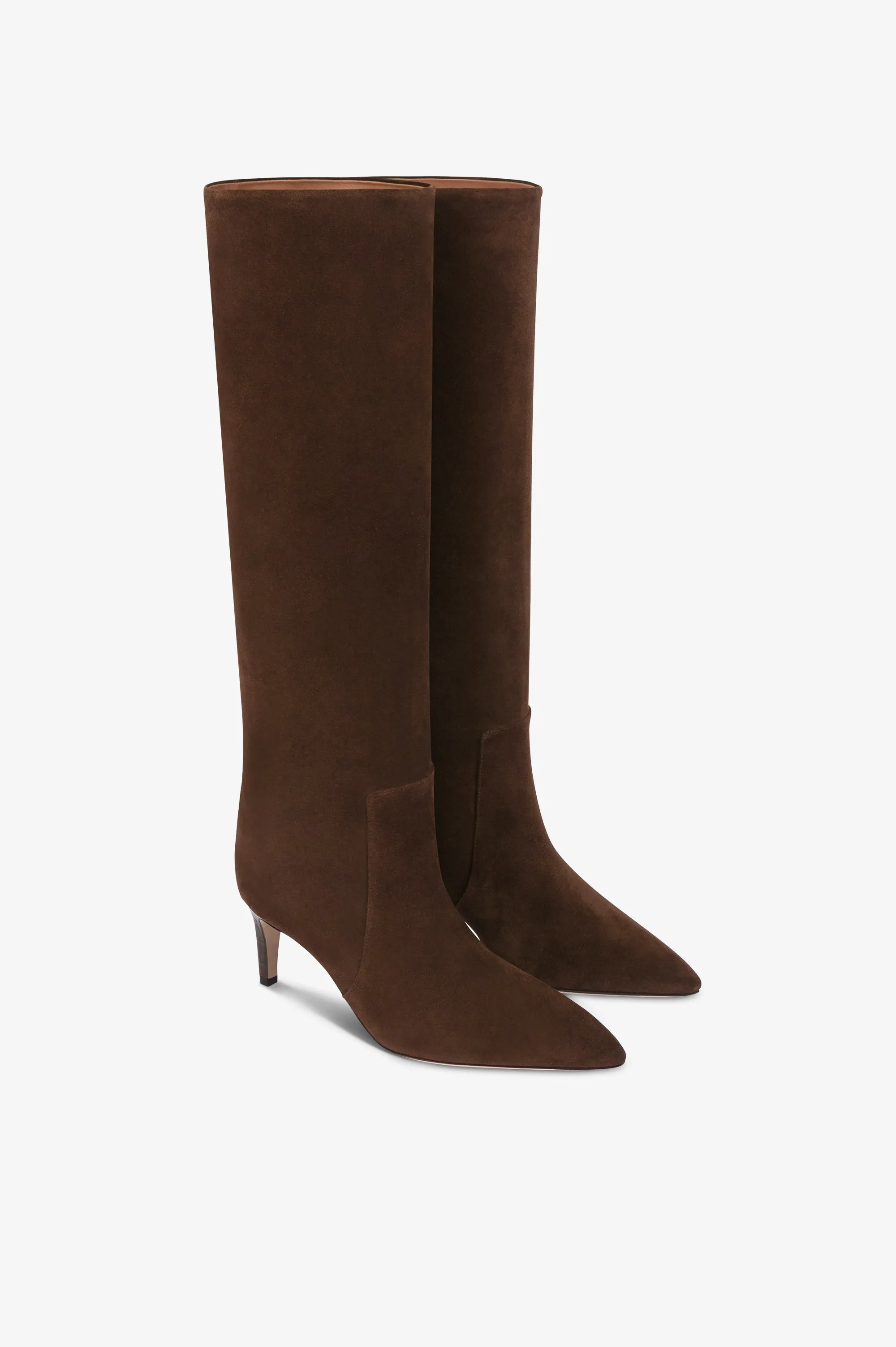Boots in chocolate calf suede leather sold by Paris Texas product image thumbnail 2