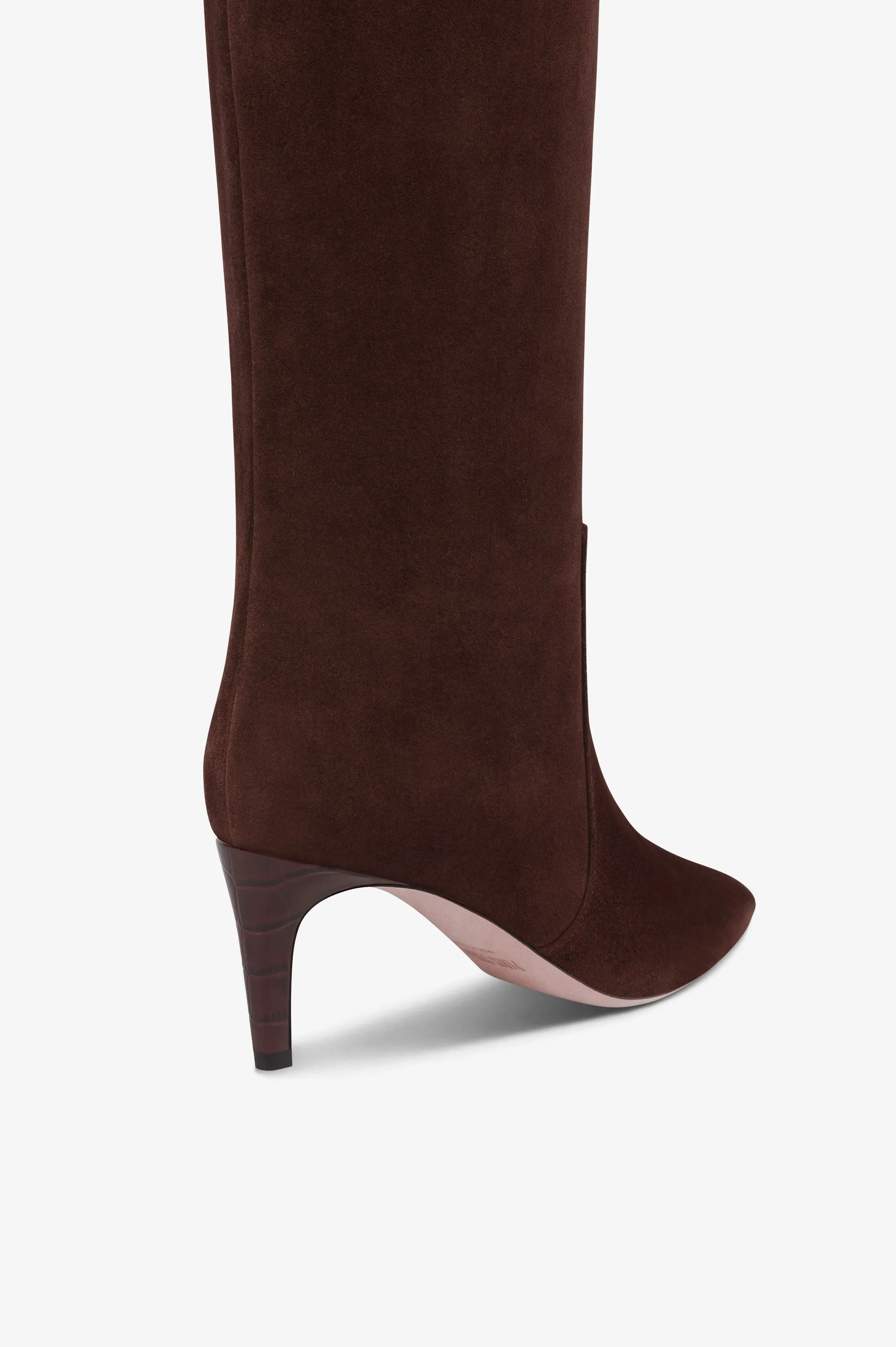 Boots in chocolate calf suede leather sold by Paris Texas product image thumbnail 5