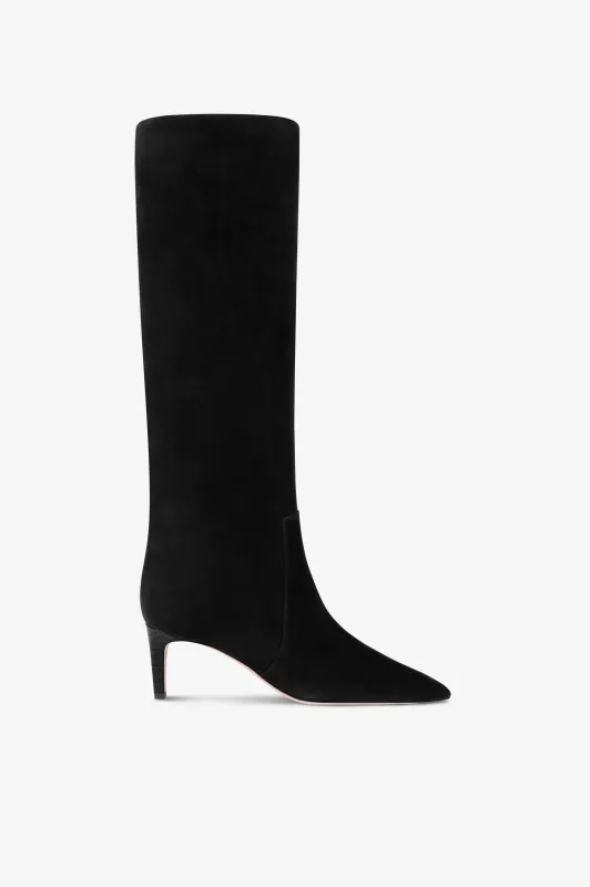 Boots in black calf suede leather sold by Paris Texas