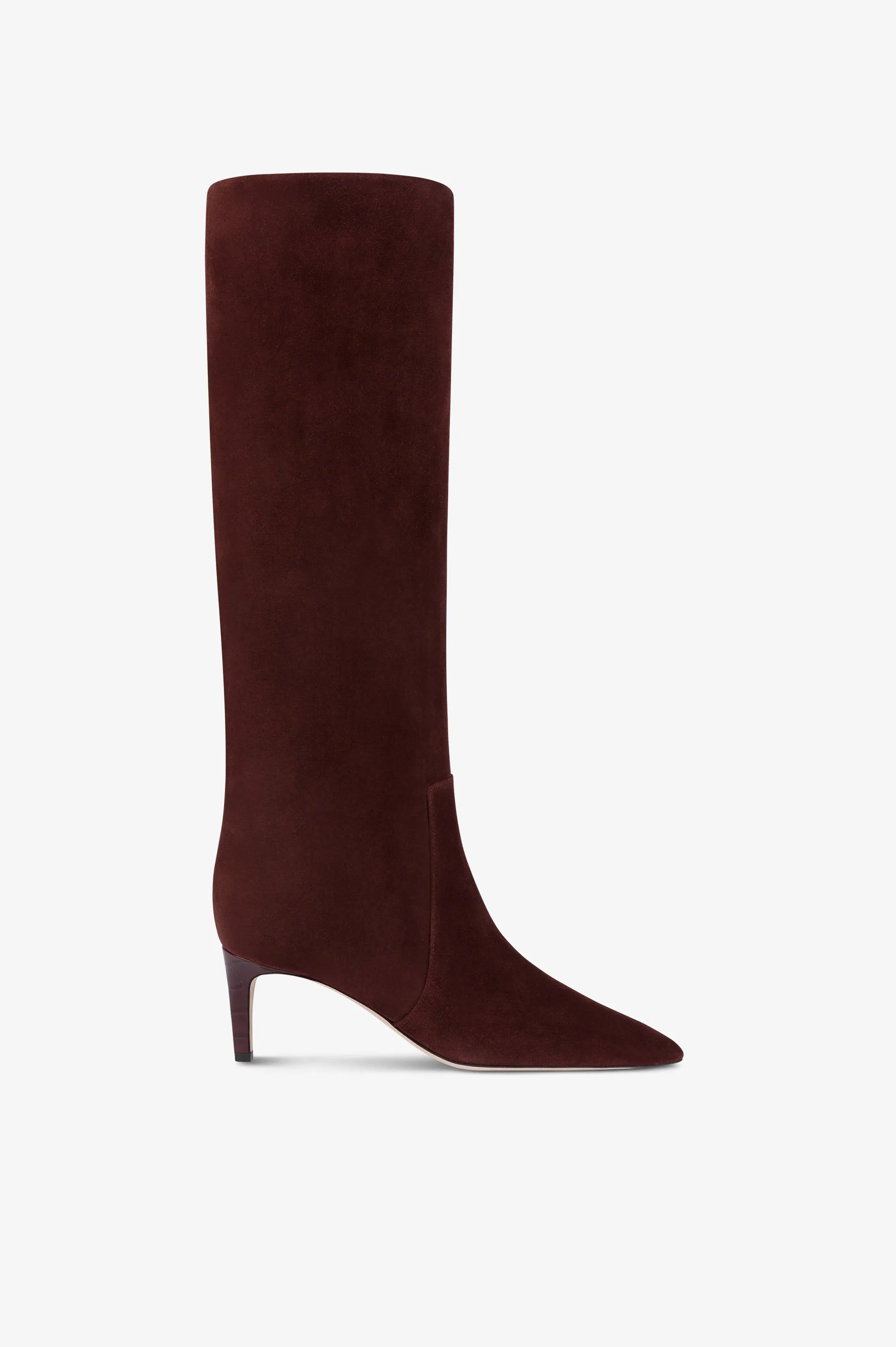 Boots in mahogany calf suede leather sold by Paris Texas