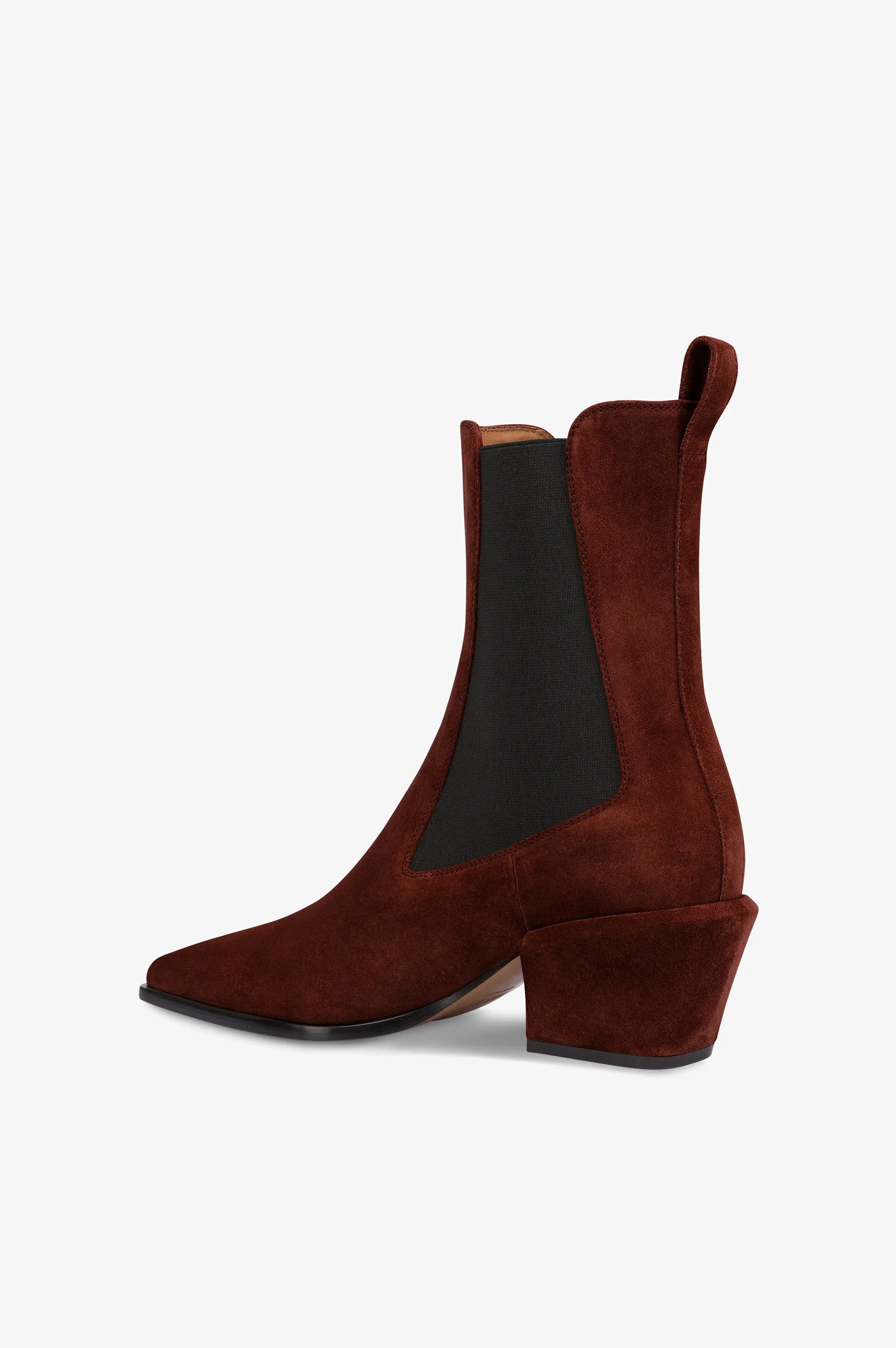 Ankle boots in mahogany calf suede leather sold by Paris Texas product image thumbnail 5