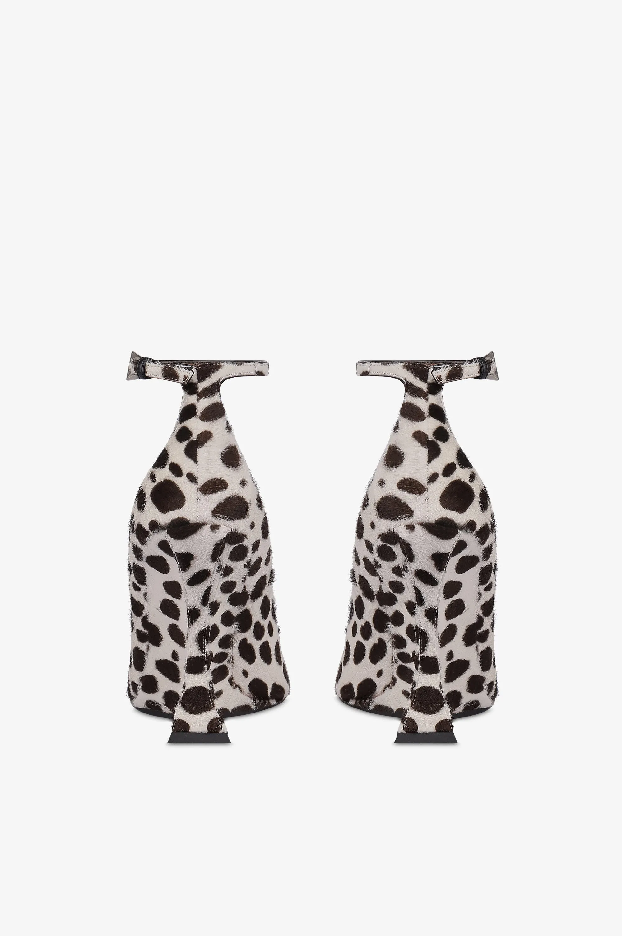 Pumps in white and dark brown printed cowhide sold by Paris Texas product image thumbnail 4