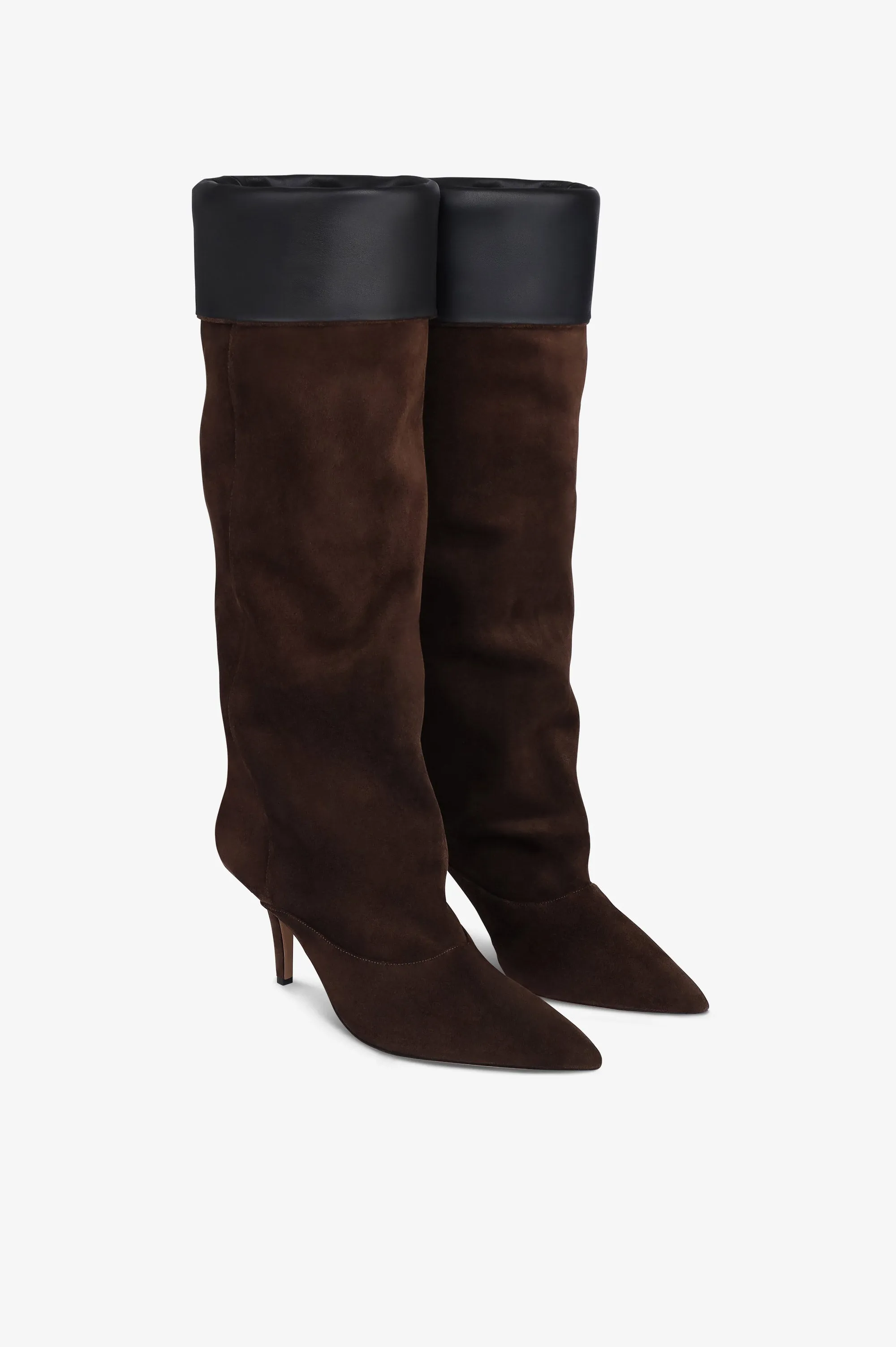 Boots in chocolate calf suede leather sold by Paris Texas product image thumbnail 2