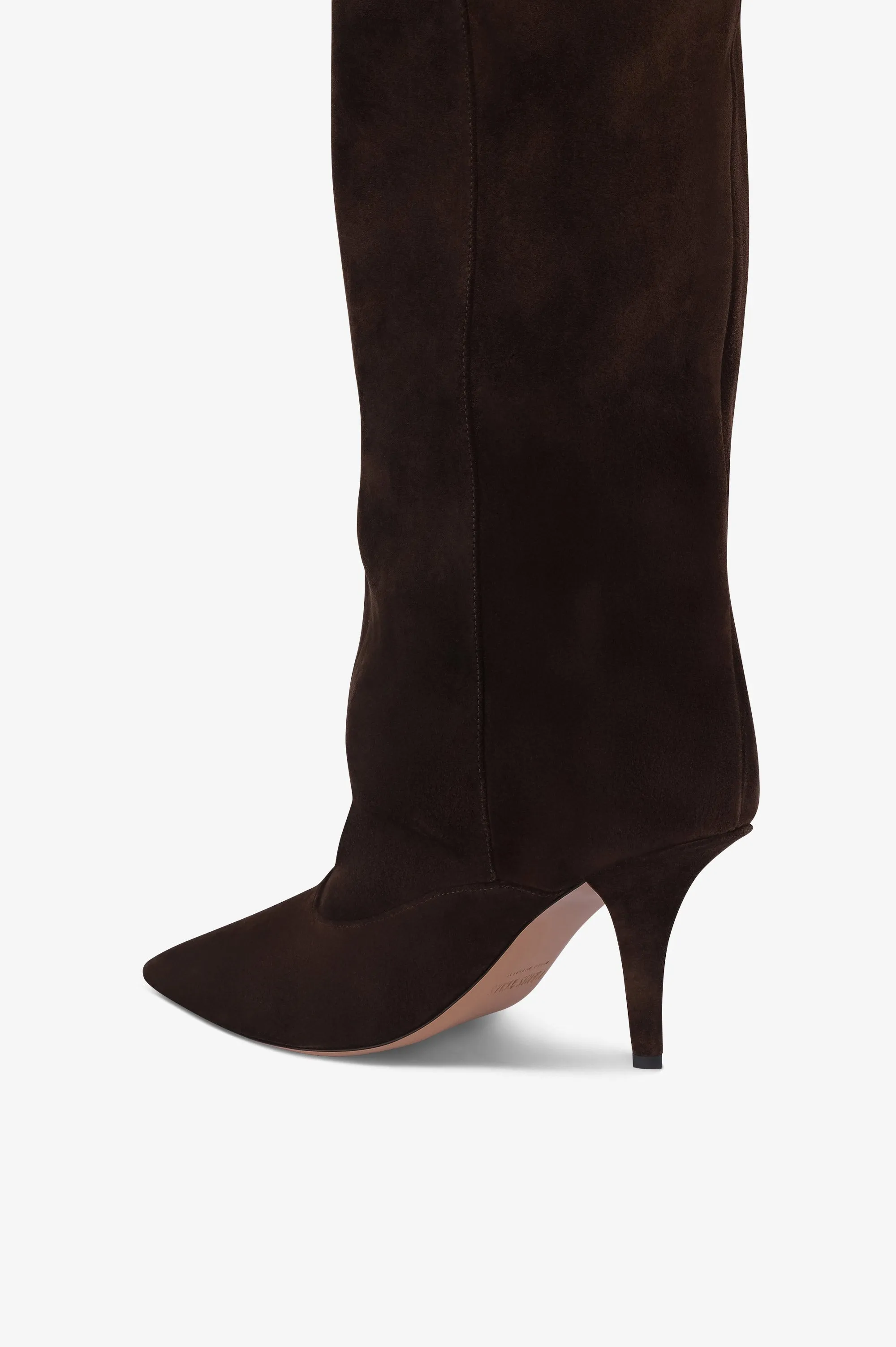 Boots in chocolate calf suede leather sold by Paris Texas product image thumbnail 5