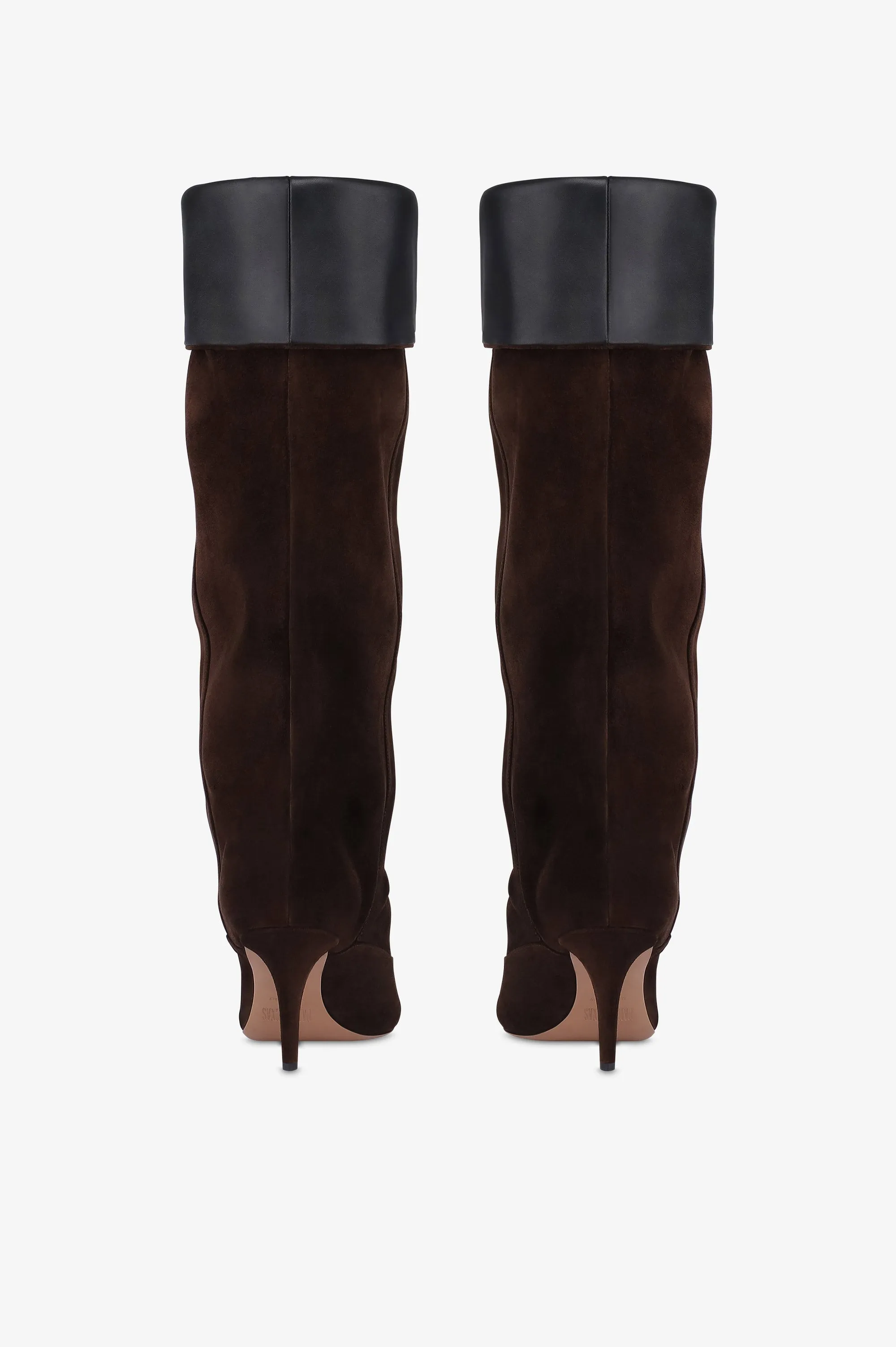 Boots in chocolate calf suede leather sold by Paris Texas product image thumbnail 4