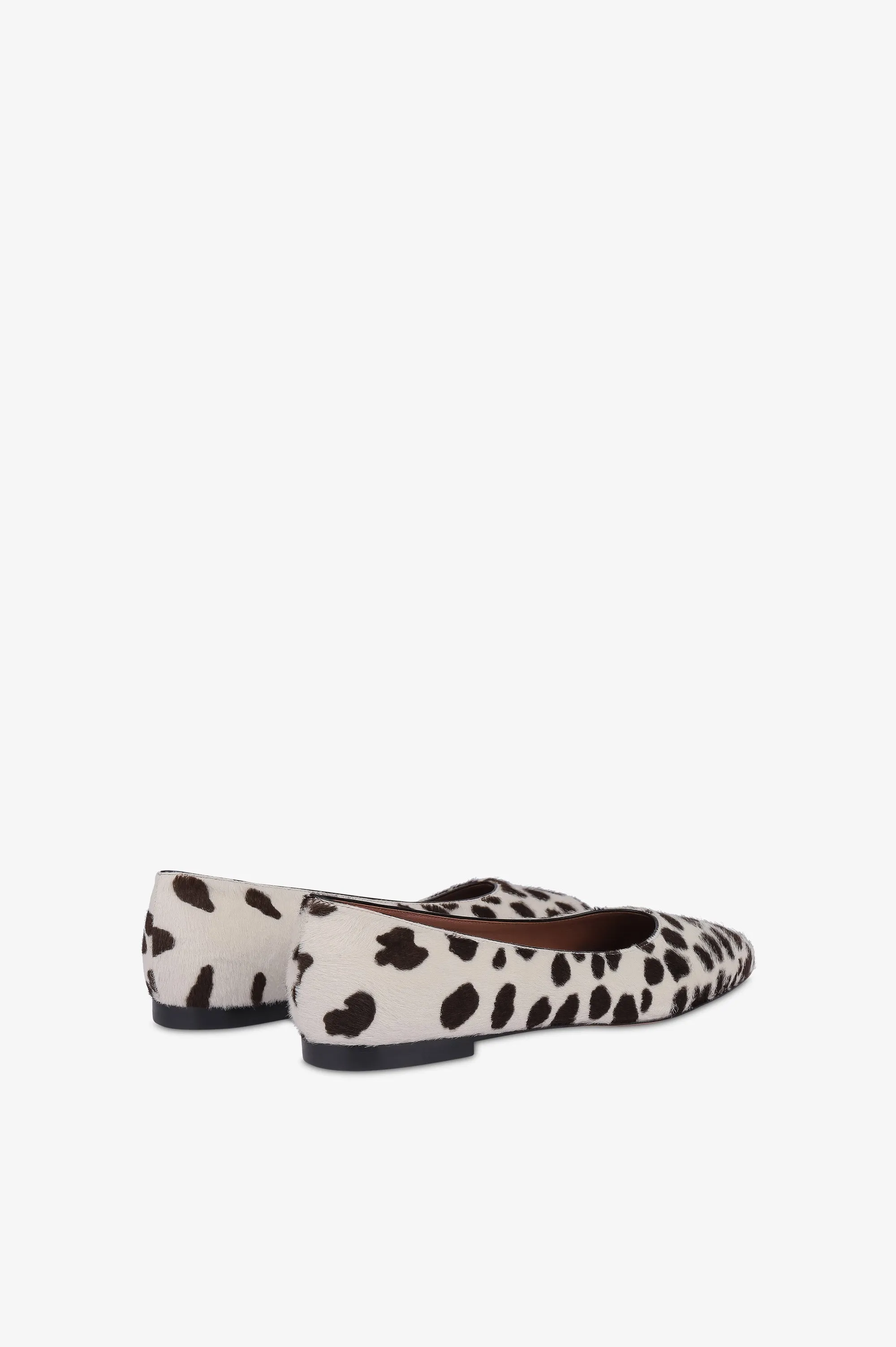 Ballet flats in white and dark brown printed cowhide sold by Paris Texas product image thumbnail 3