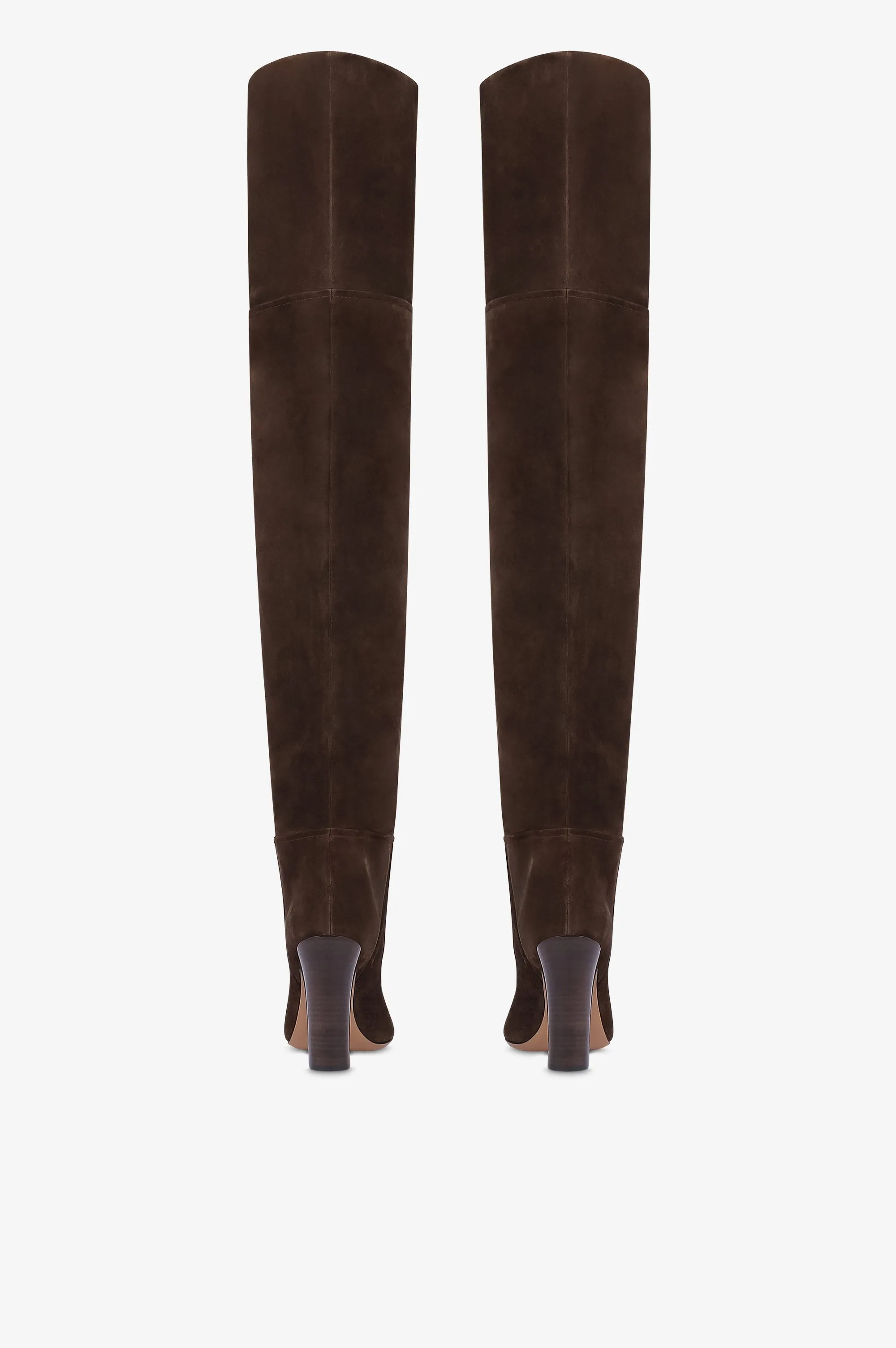 Over-the-knee boots in ebony calf suede leather sold by Paris Texas product image thumbnail 4