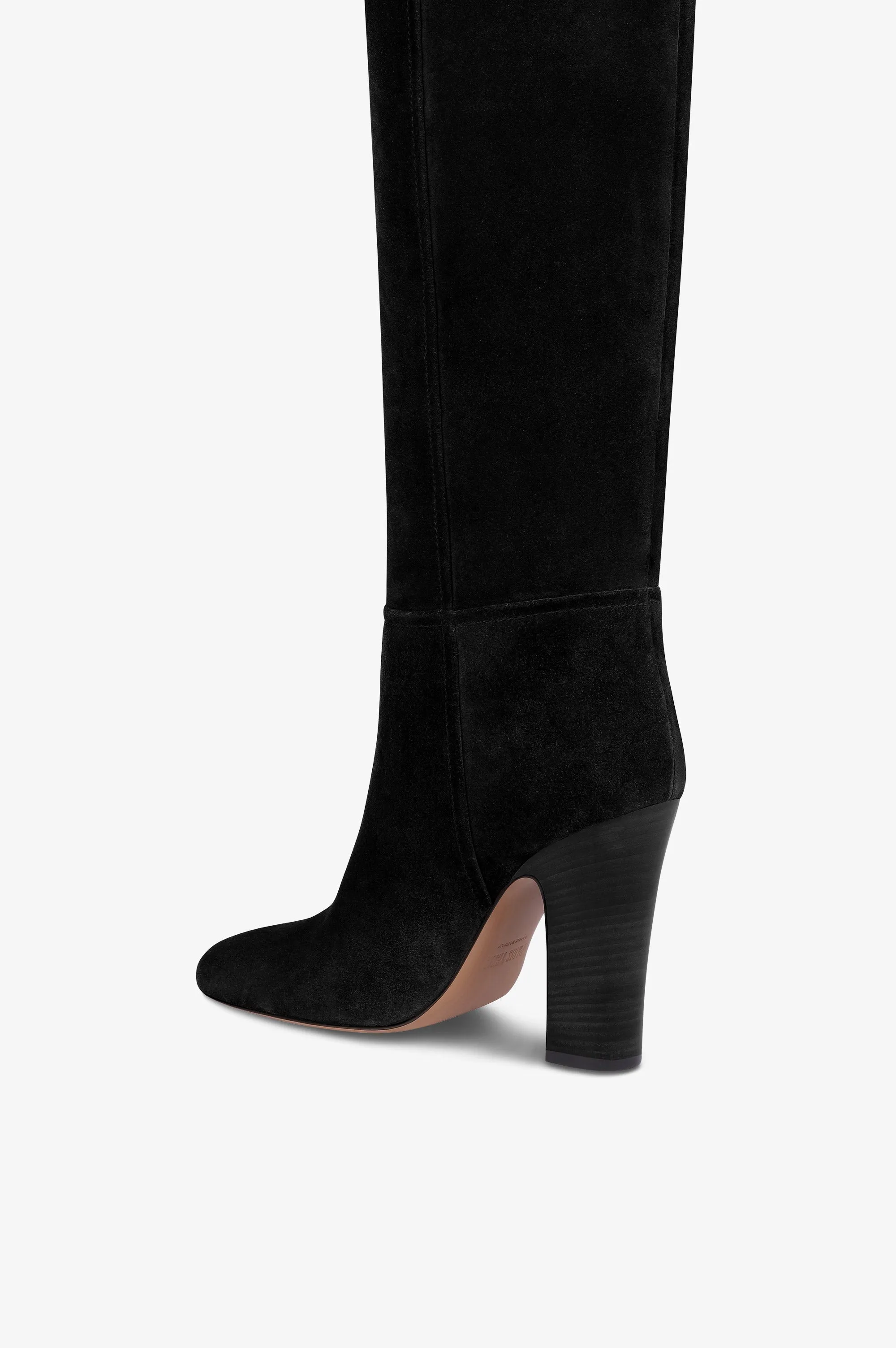 Over-the-knee boots in black calf suede leather sold by Paris Texas product image thumbnail 5