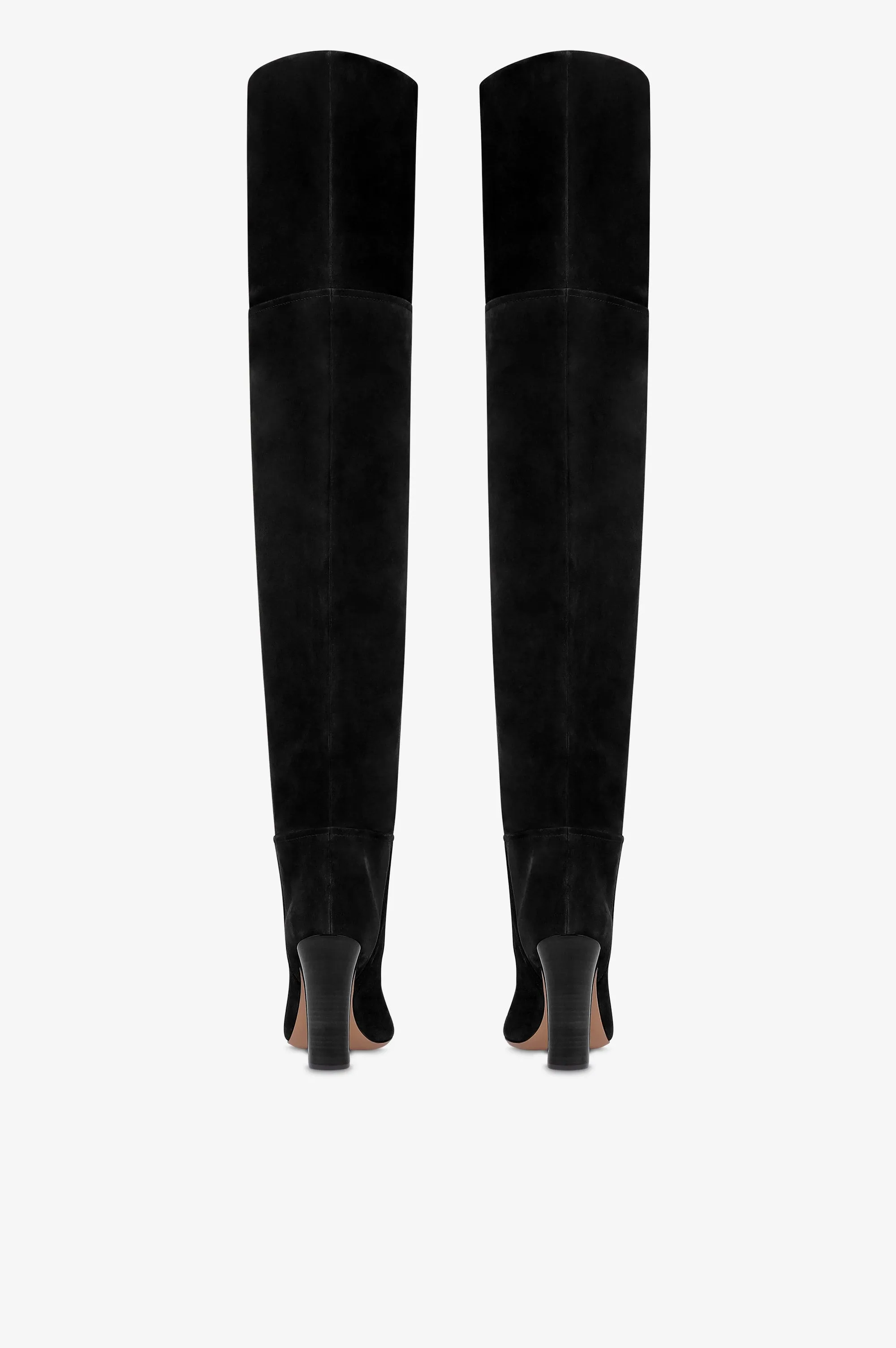 Over-the-knee boots in black calf suede leather sold by Paris Texas product image thumbnail 4