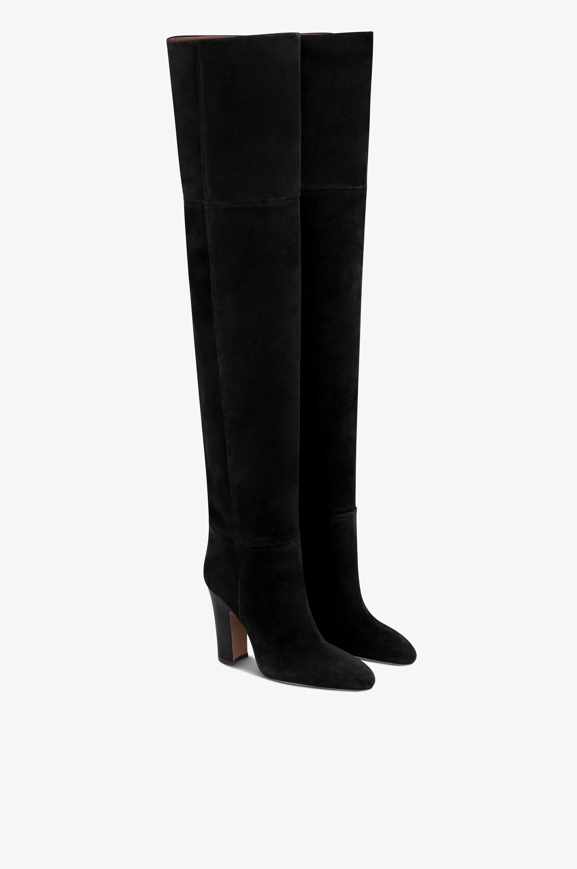 Over-the-knee boots in black calf suede leather sold by Paris Texas product image thumbnail 2