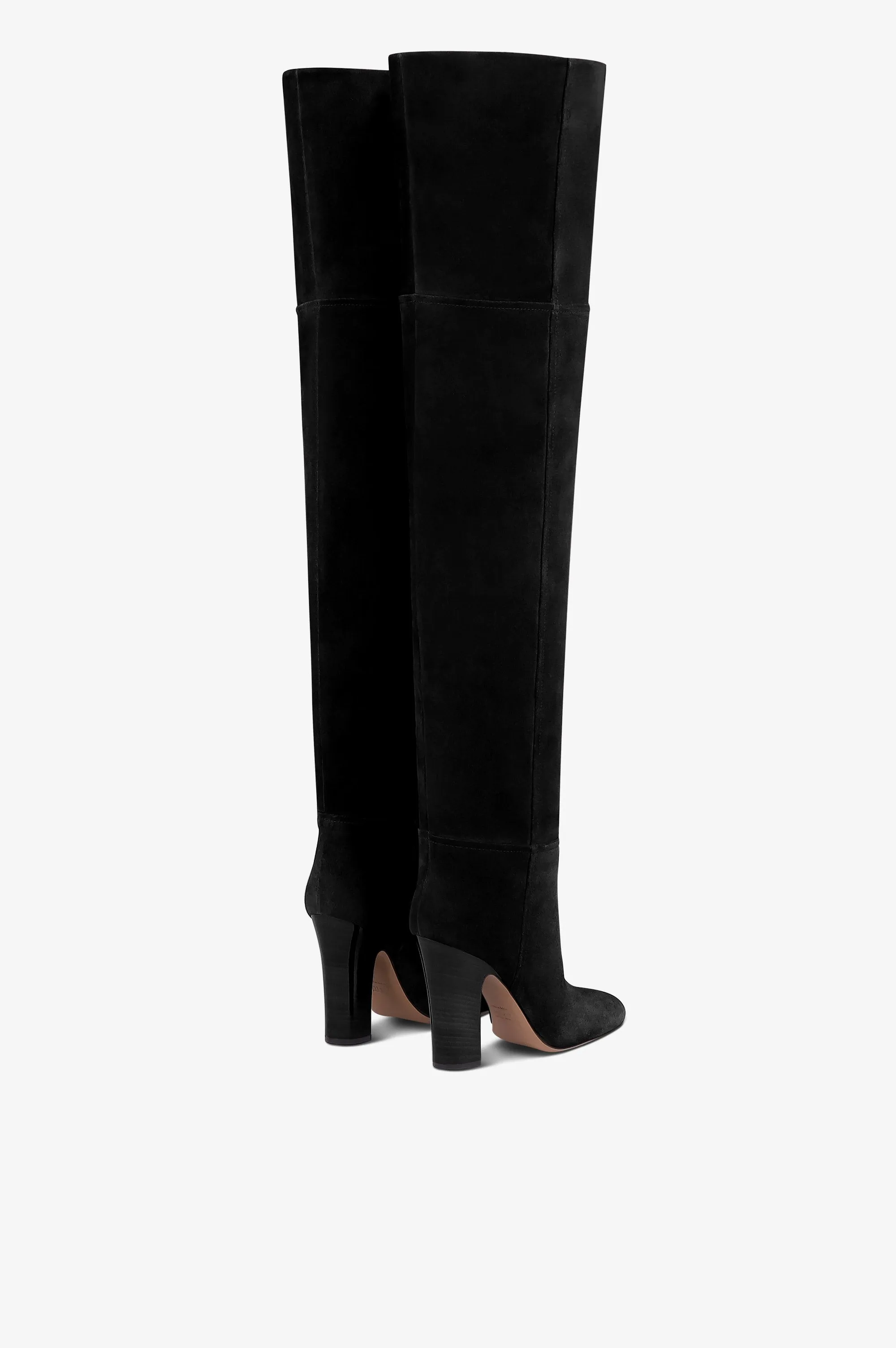 Over-the-knee boots in black calf suede leather sold by Paris Texas product image thumbnail 3