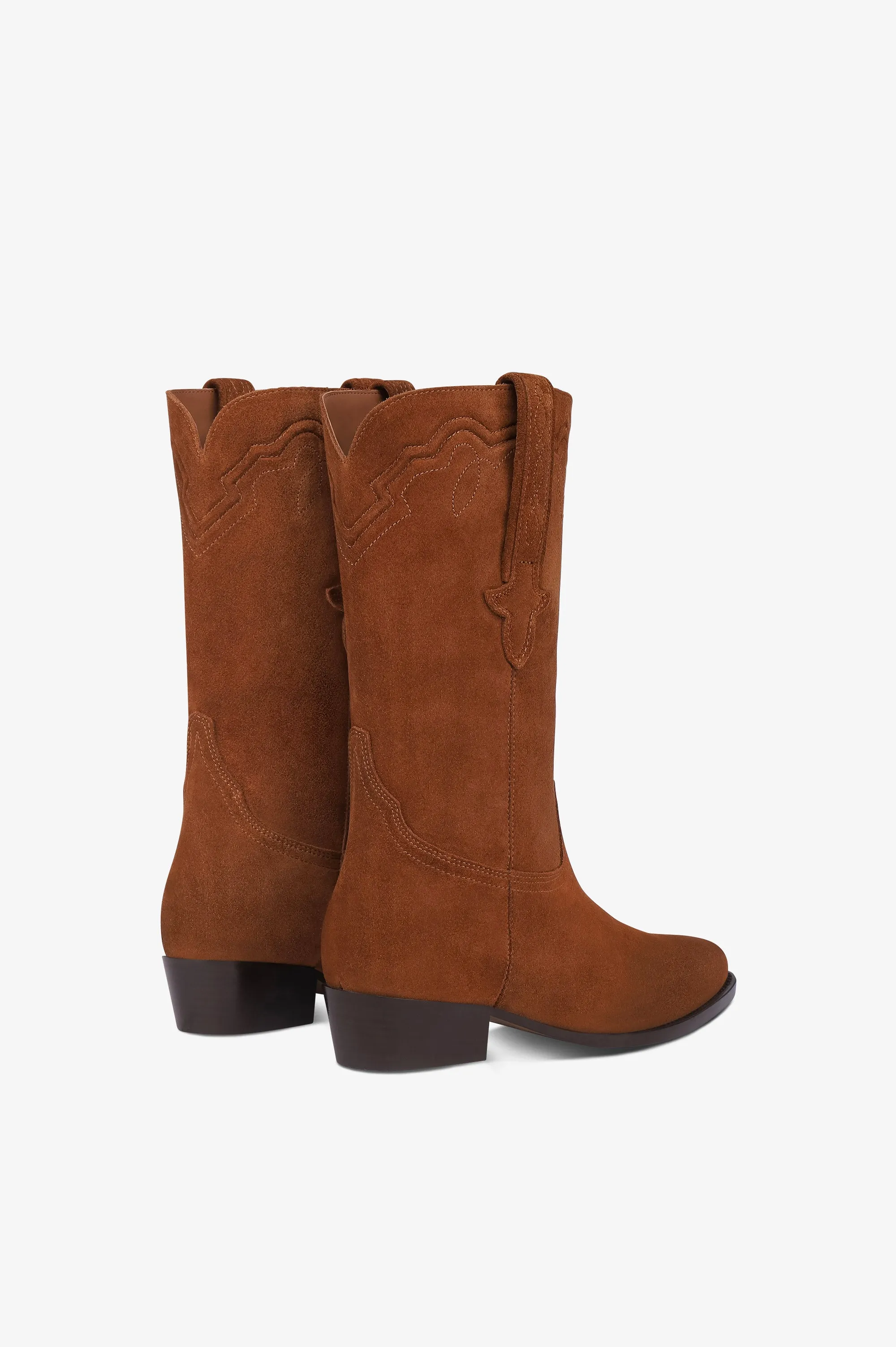Boots in cognac calf suede leather sold by Paris Texas product image thumbnail 3