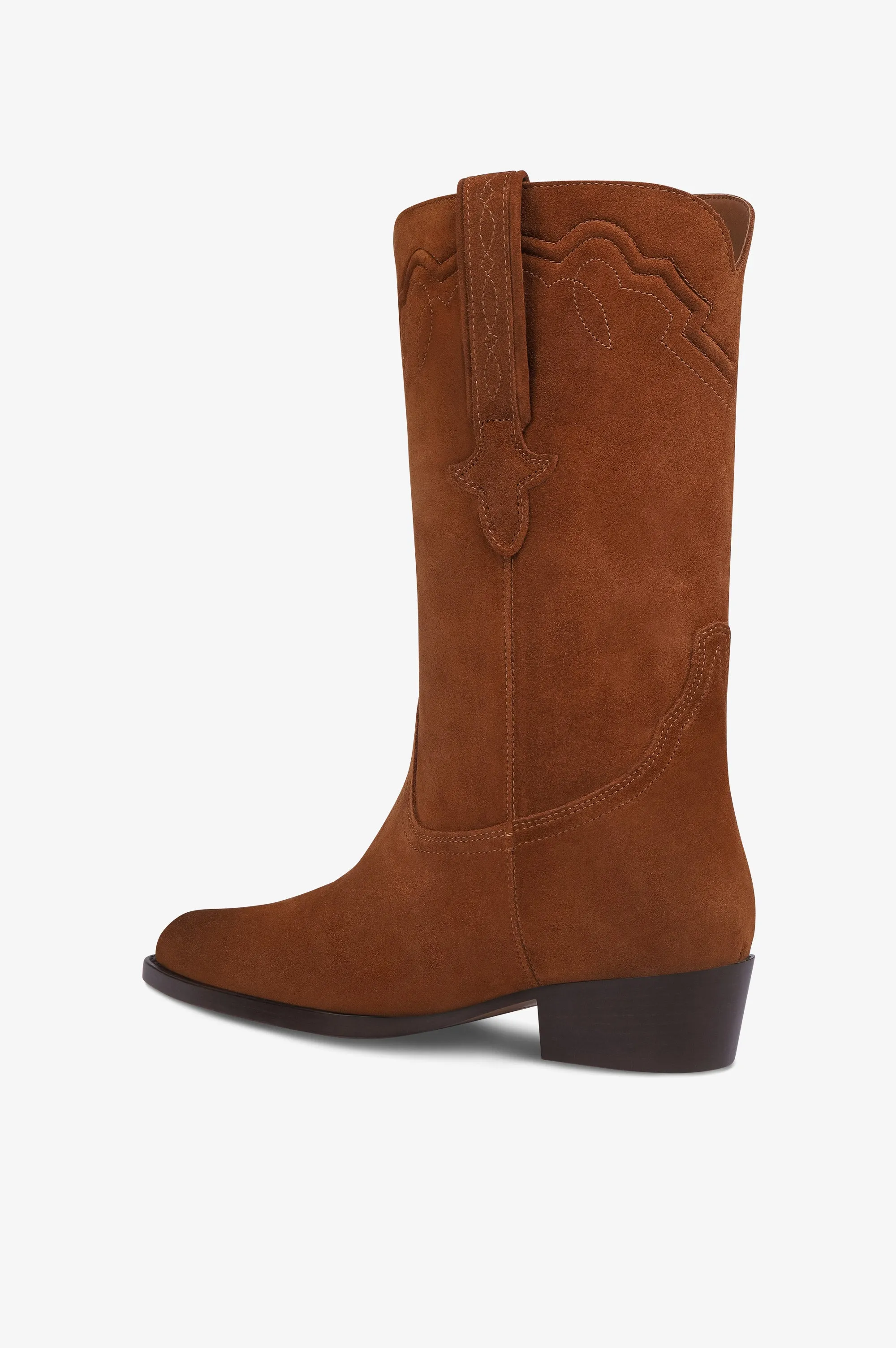 Boots in cognac calf suede leather sold by Paris Texas product image thumbnail 5