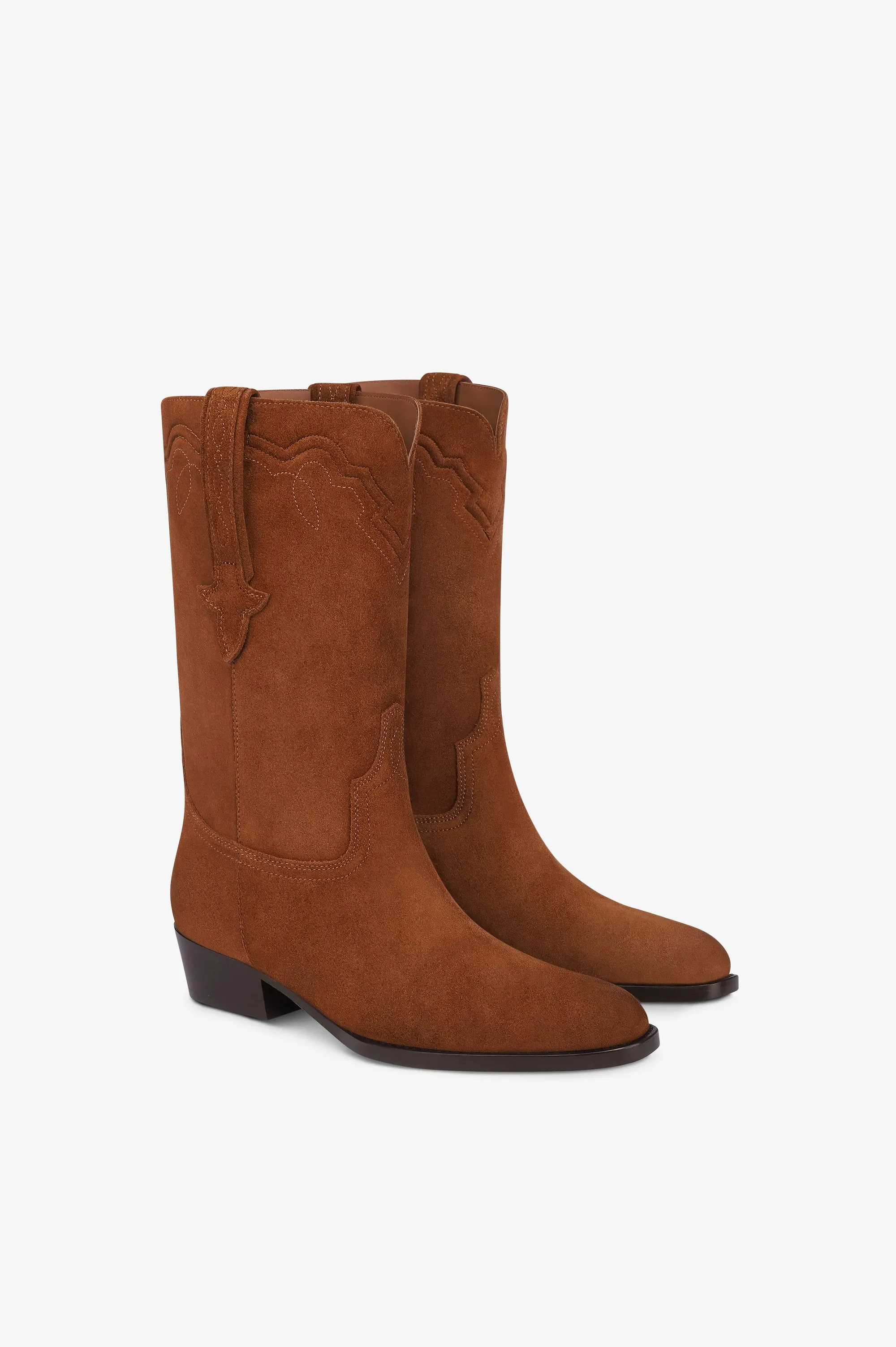 Boots in cognac calf suede leather sold by Paris Texas product image thumbnail 2