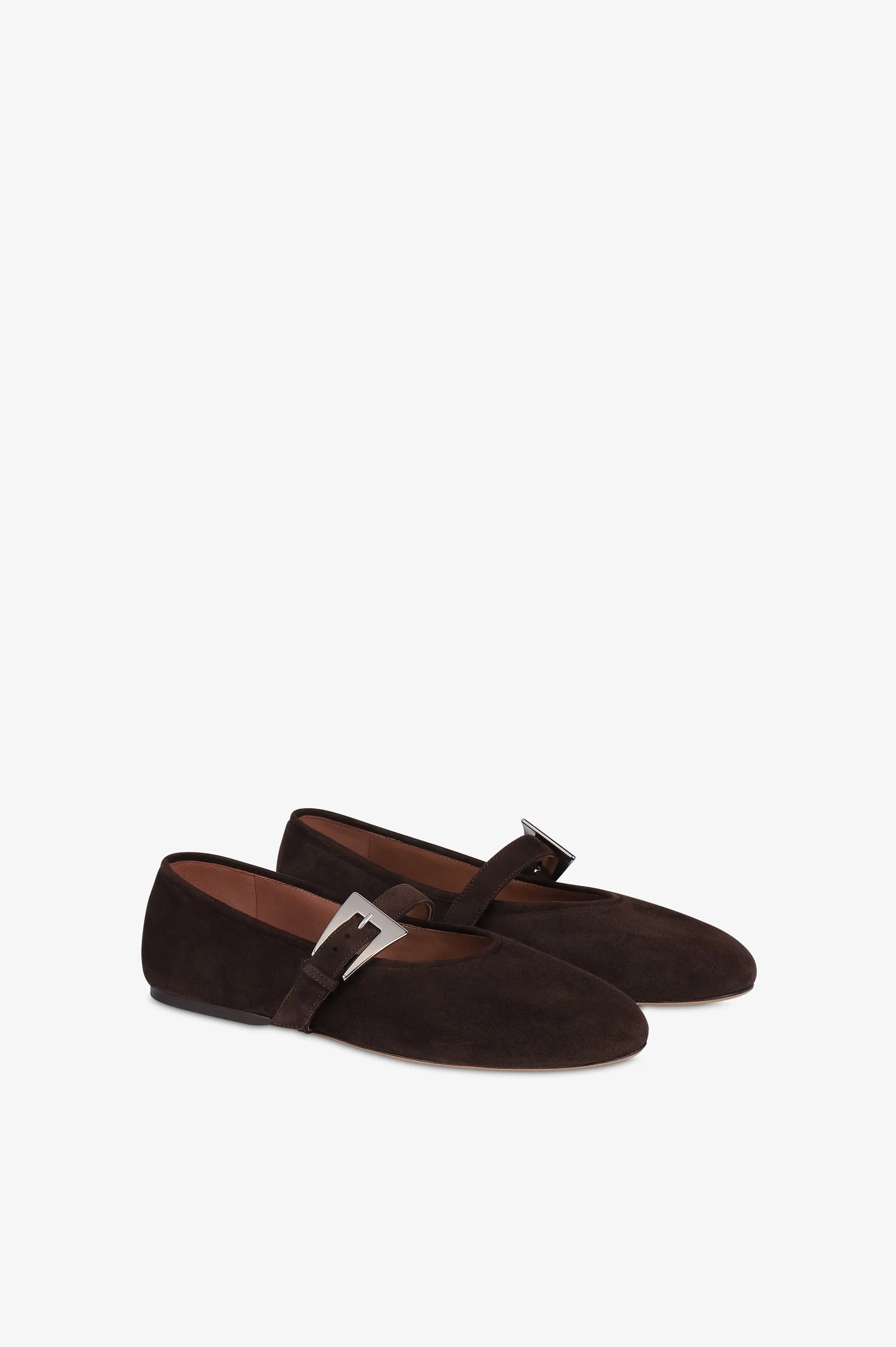 Ballet flats in ebony suede leather sold by Paris Texas product image thumbnail 2