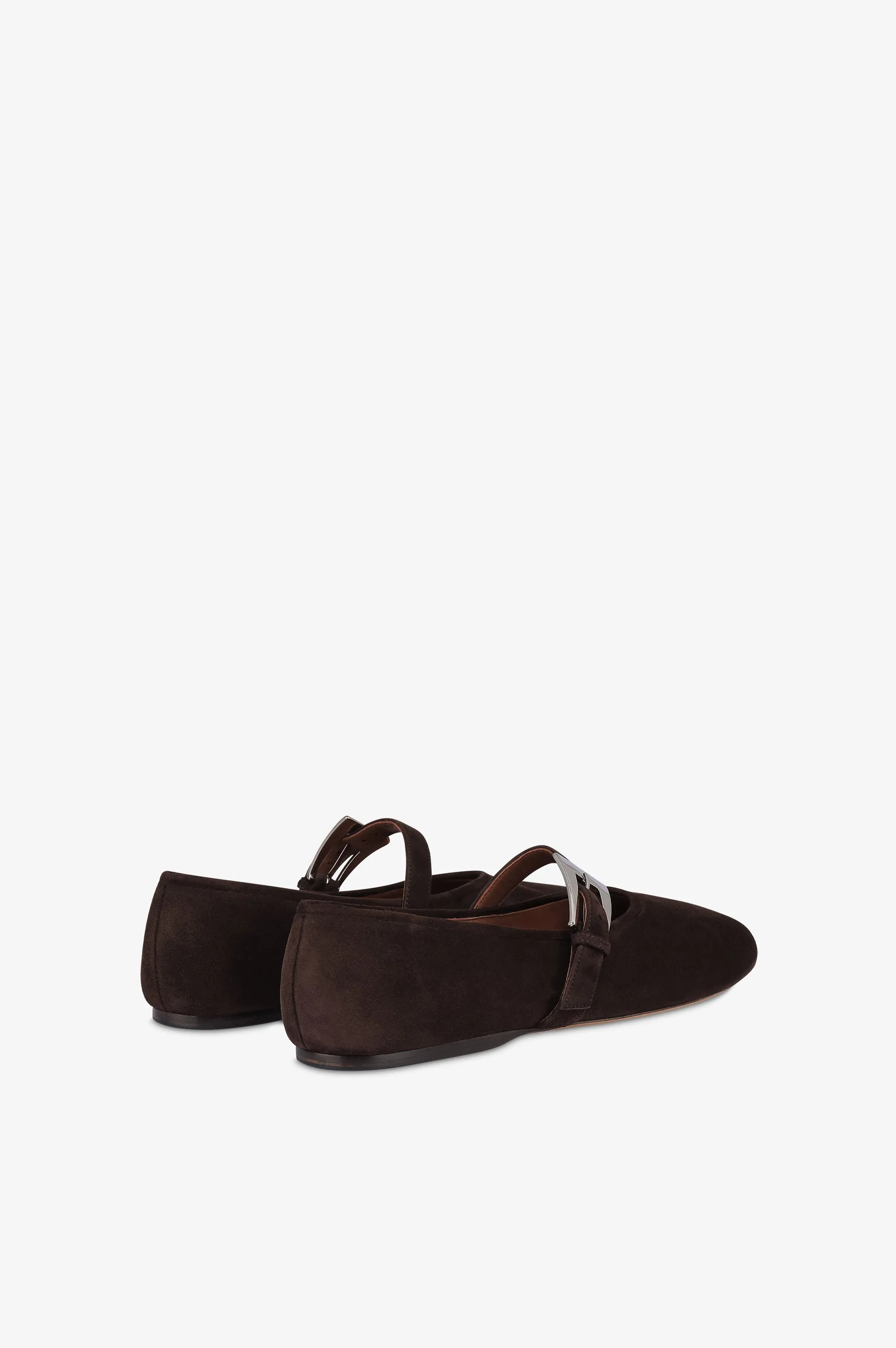 Ballet flats in ebony suede leather sold by Paris Texas product image thumbnail 3