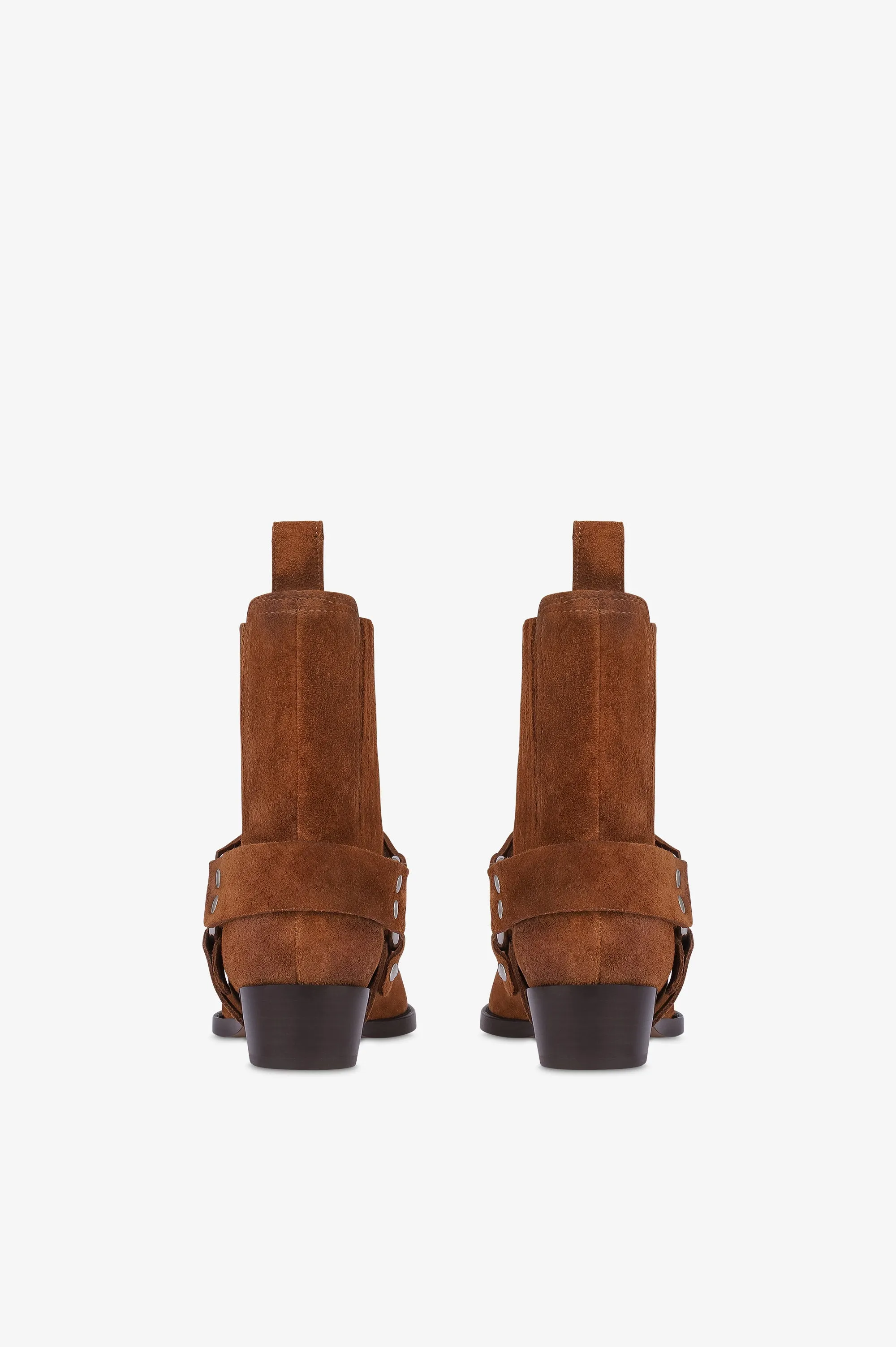 Ankle boots in cognac calf suede leather sold by Paris Texas product image thumbnail 4