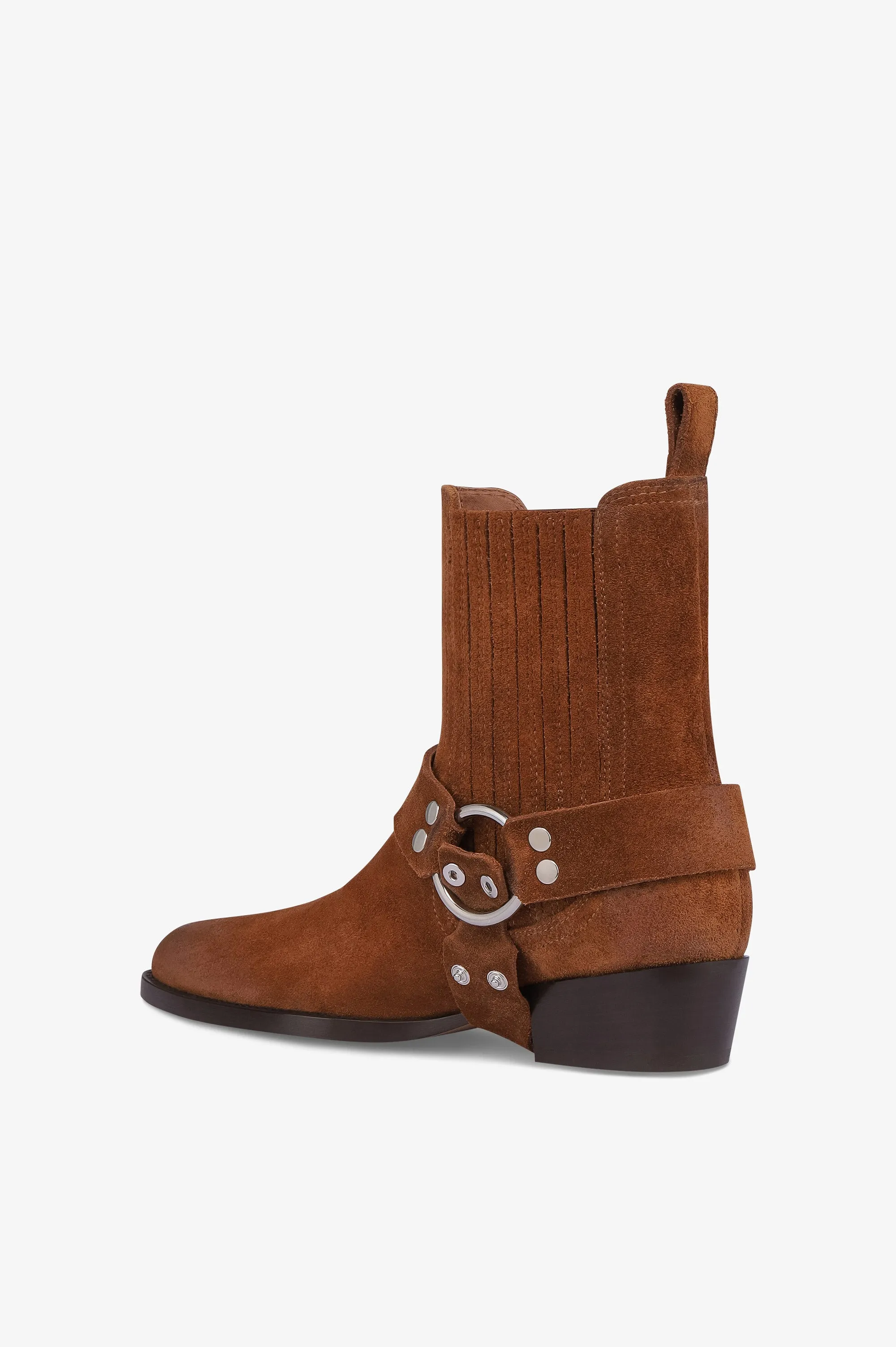Ankle boots in cognac calf suede leather sold by Paris Texas product image thumbnail 5
