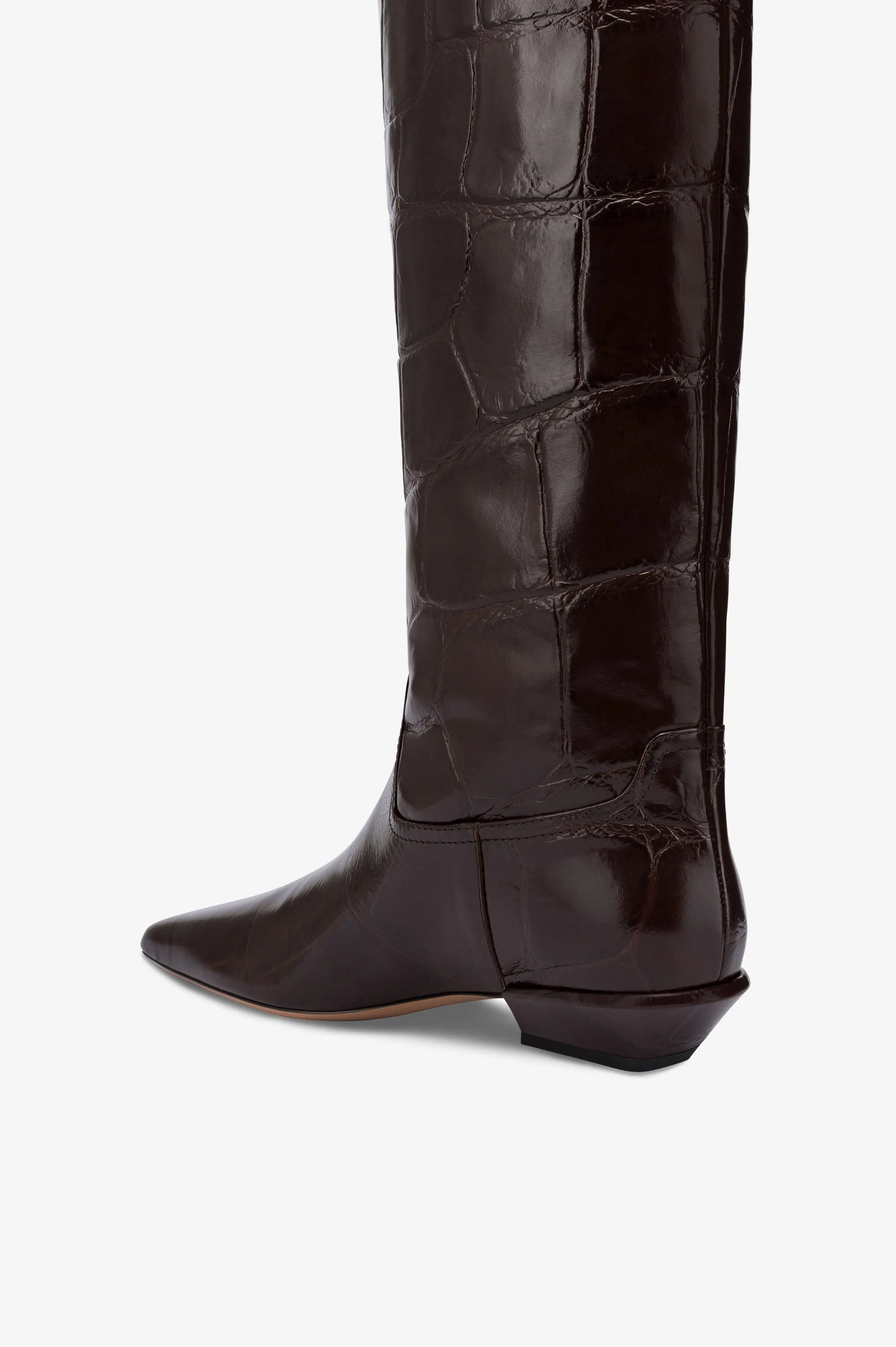 Boots in ebony croco-embossed leather sold by Paris Texas product image thumbnail 5