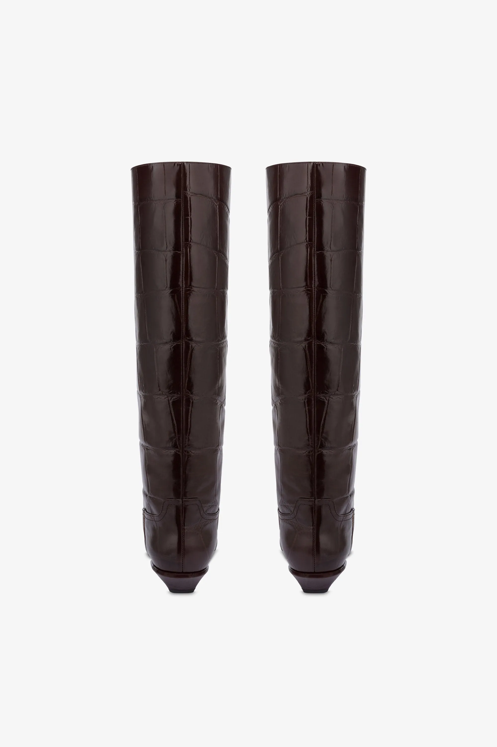 Boots in ebony croco-embossed leather sold by Paris Texas product image thumbnail 4