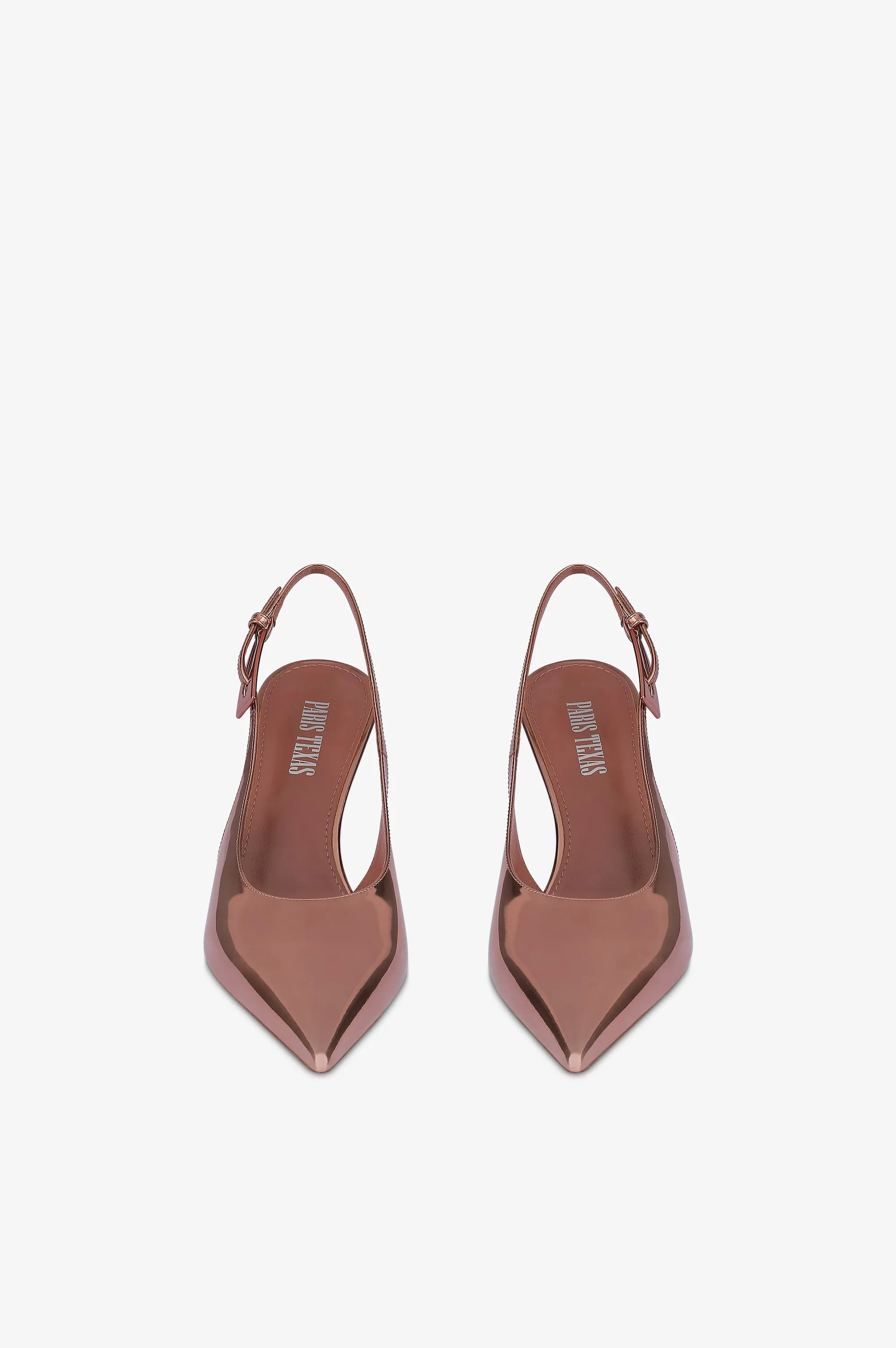 Slingbacks in texas rose mirror-effect leather sold by Paris Texas product image thumbnail 3
