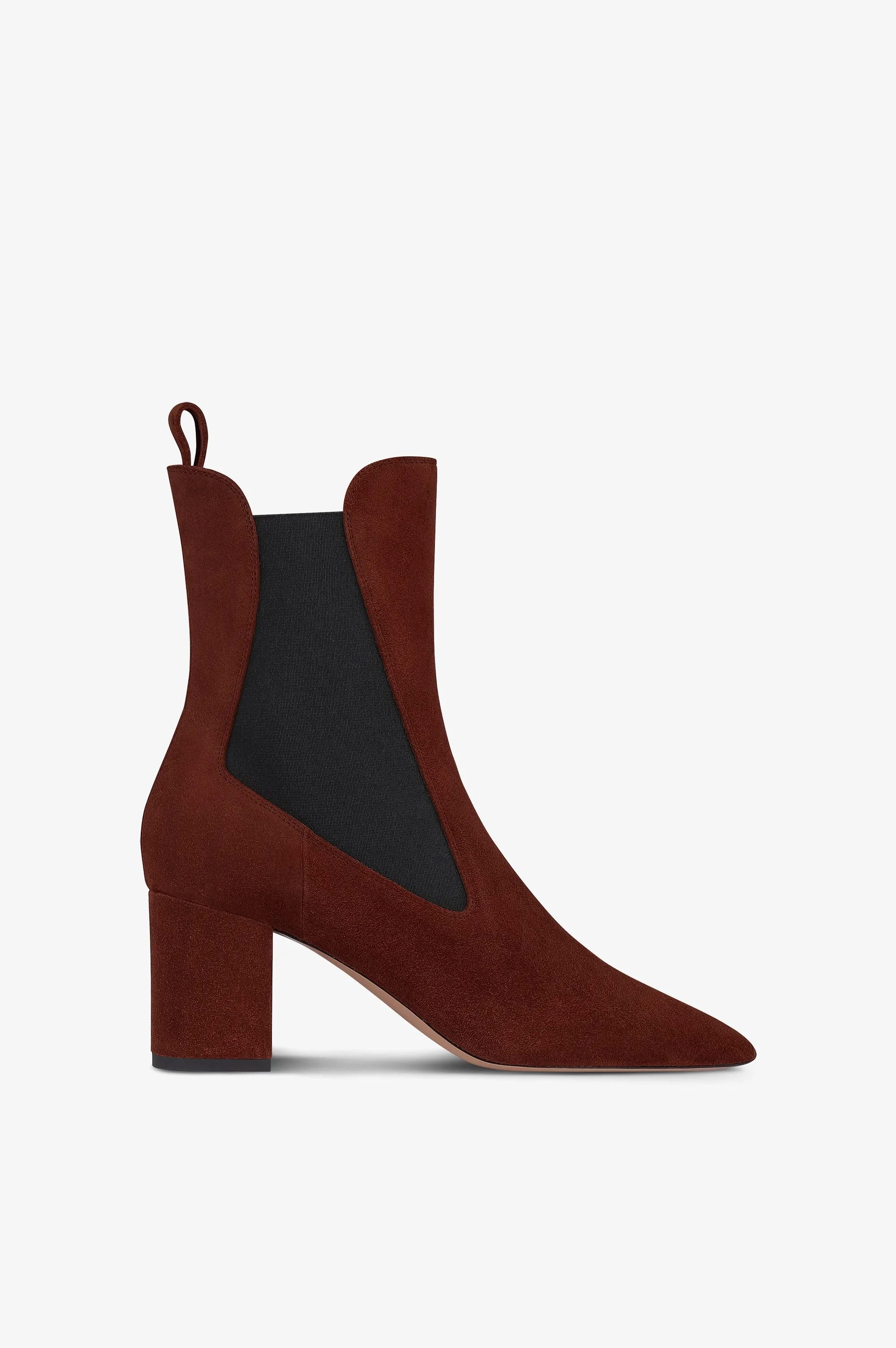 Ankle boots in mahogany calf suede leather sold by Paris Texas