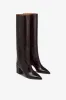 Boots in ebony croco-embossed leather sold by Paris Texas