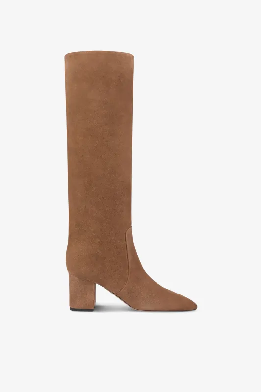 Boots in brown calf suede leather sold by Paris Texas