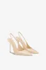 Slingbacks in almond patent leather sold by Paris Texas