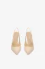 Slingbacks in almond patent leather sold by Paris Texas