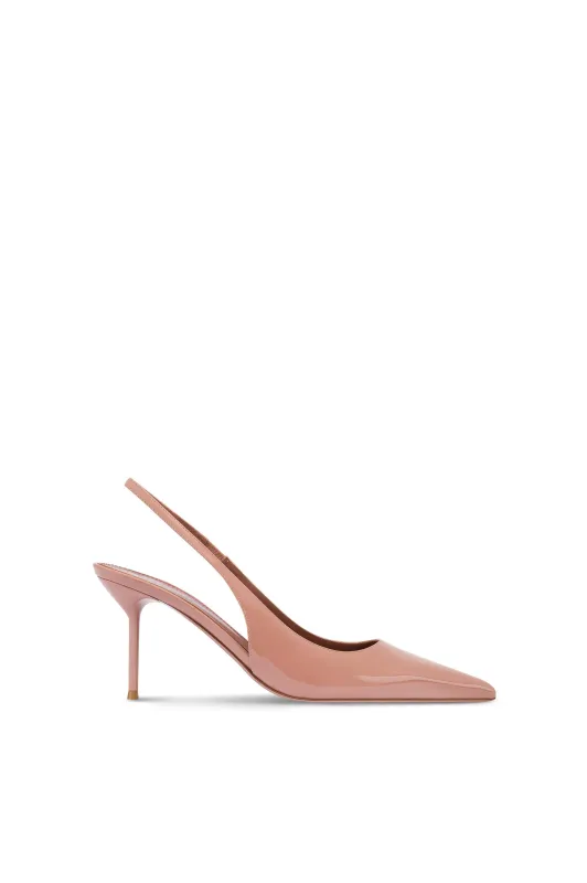 Slingbacks in dark phard patent leather sold by Paris Texas