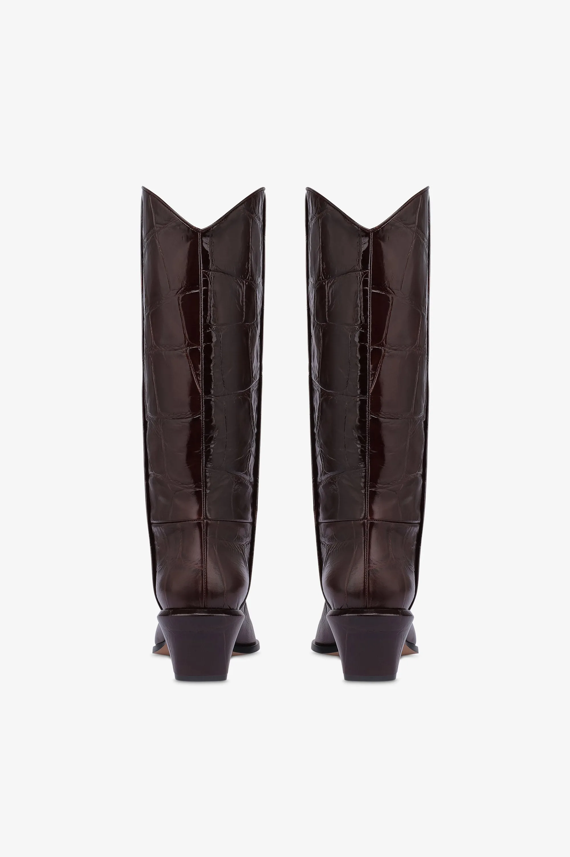 Boots in rouge noir croco-embossed leather sold by Paris Texas product image thumbnail 4