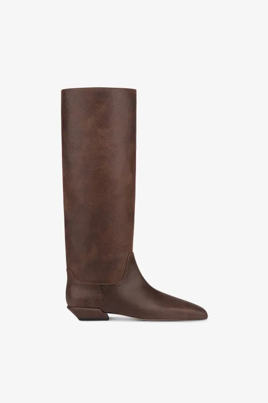 Boots in ebony vintage-effect calf leather sold by Paris Texas