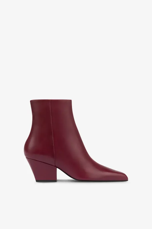 Ankle boots in rouge noir calf leather sold by Paris Texas