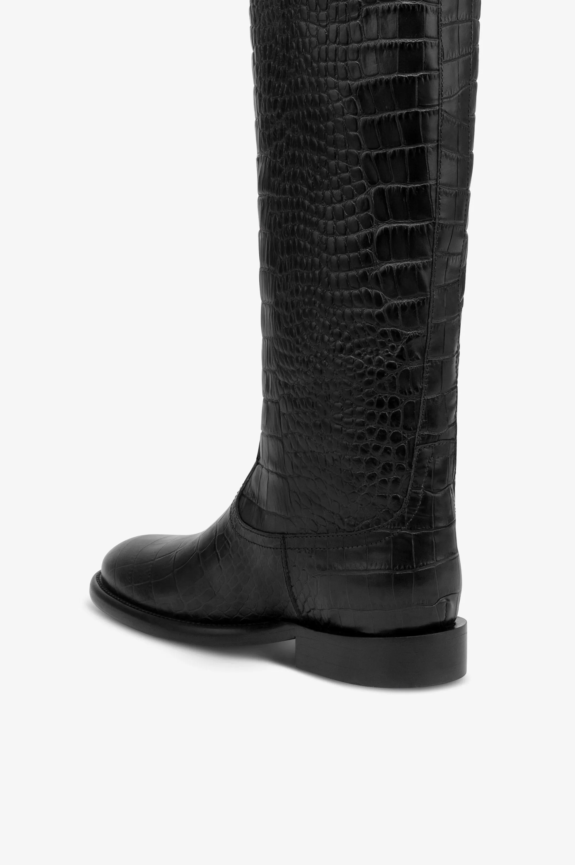Boots in black croco-embossed leather sold by Paris Texas product image thumbnail 5
