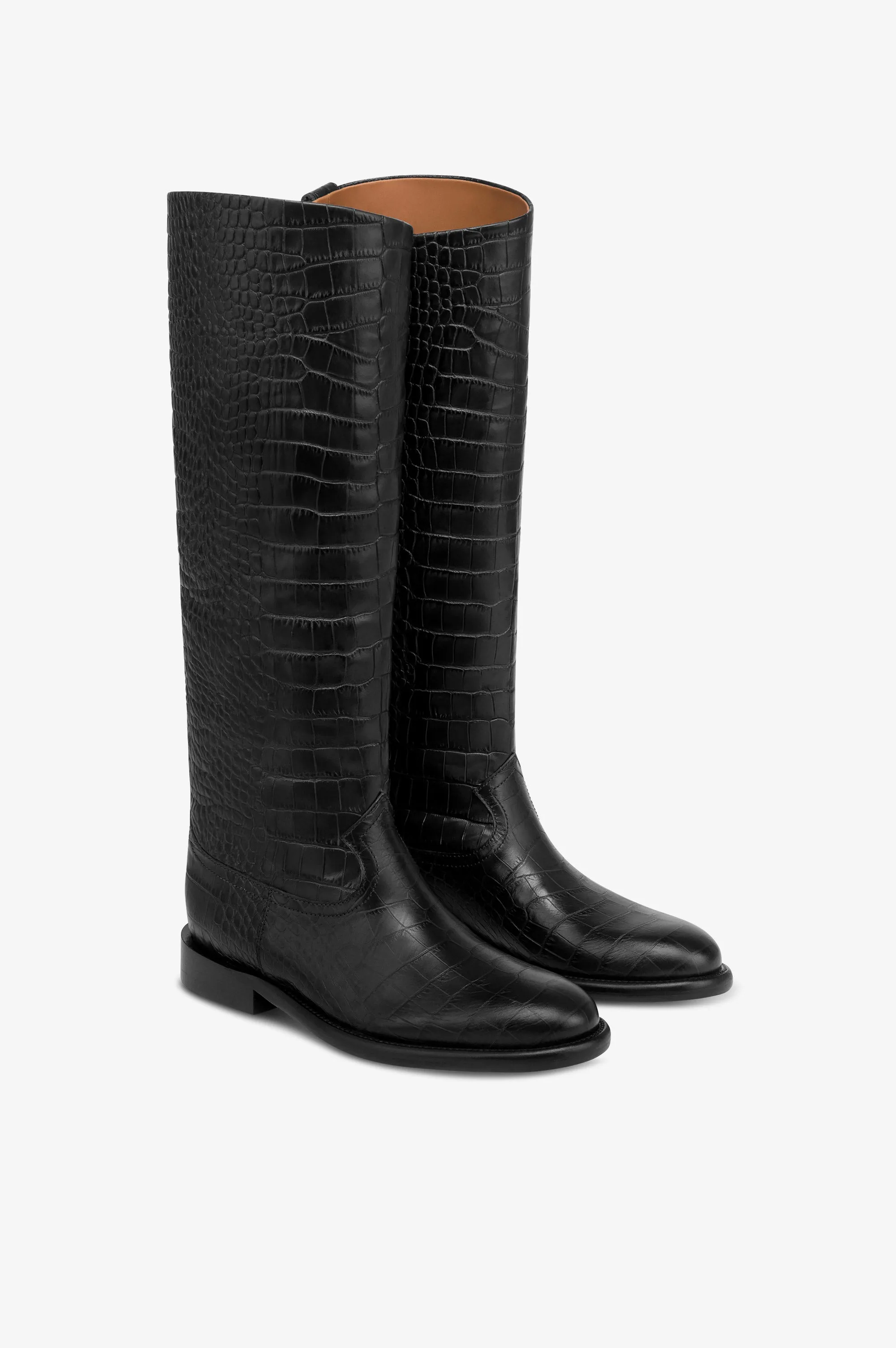 Boots in black croco-embossed leather sold by Paris Texas product image thumbnail 2