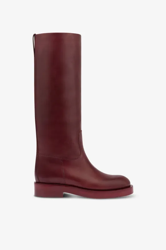 Boots in rouge noir calf leather sold by Paris Texas