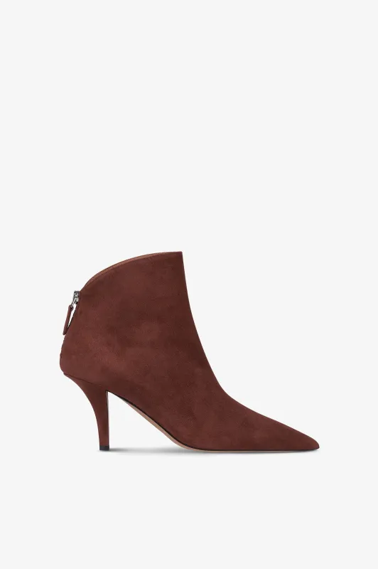 Ankle boots in mahogany suede leather sold by Paris Texas